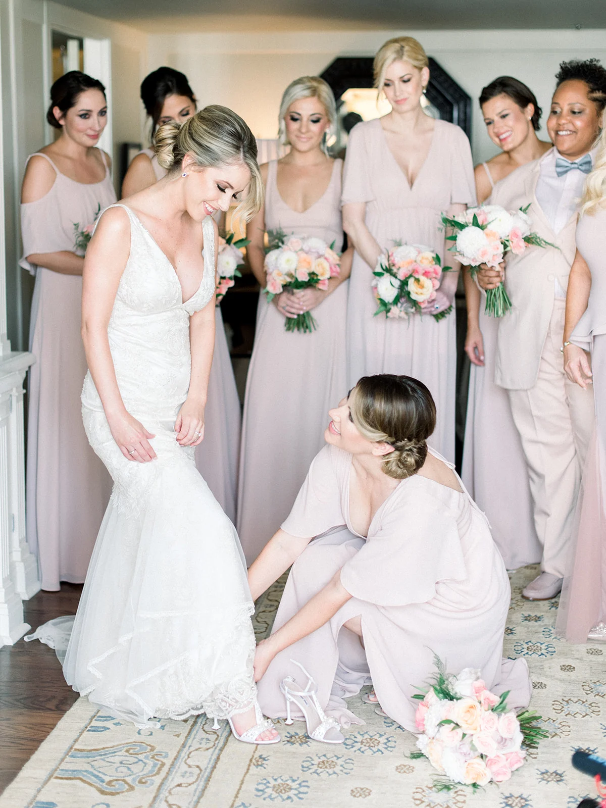 | aboutdetailsdetails | Beaded Wedding Dress | Blush Bridesmaids Dresses | LA Wedding |