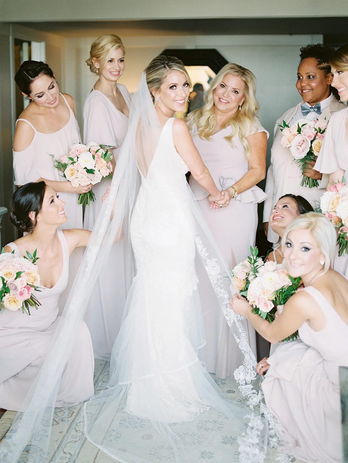 | aboutdetailsdetails | Beaded Wedding Dress | Blush Bridesmaids Dresses | LA Wedding | Getting Ready | Lace Veil |