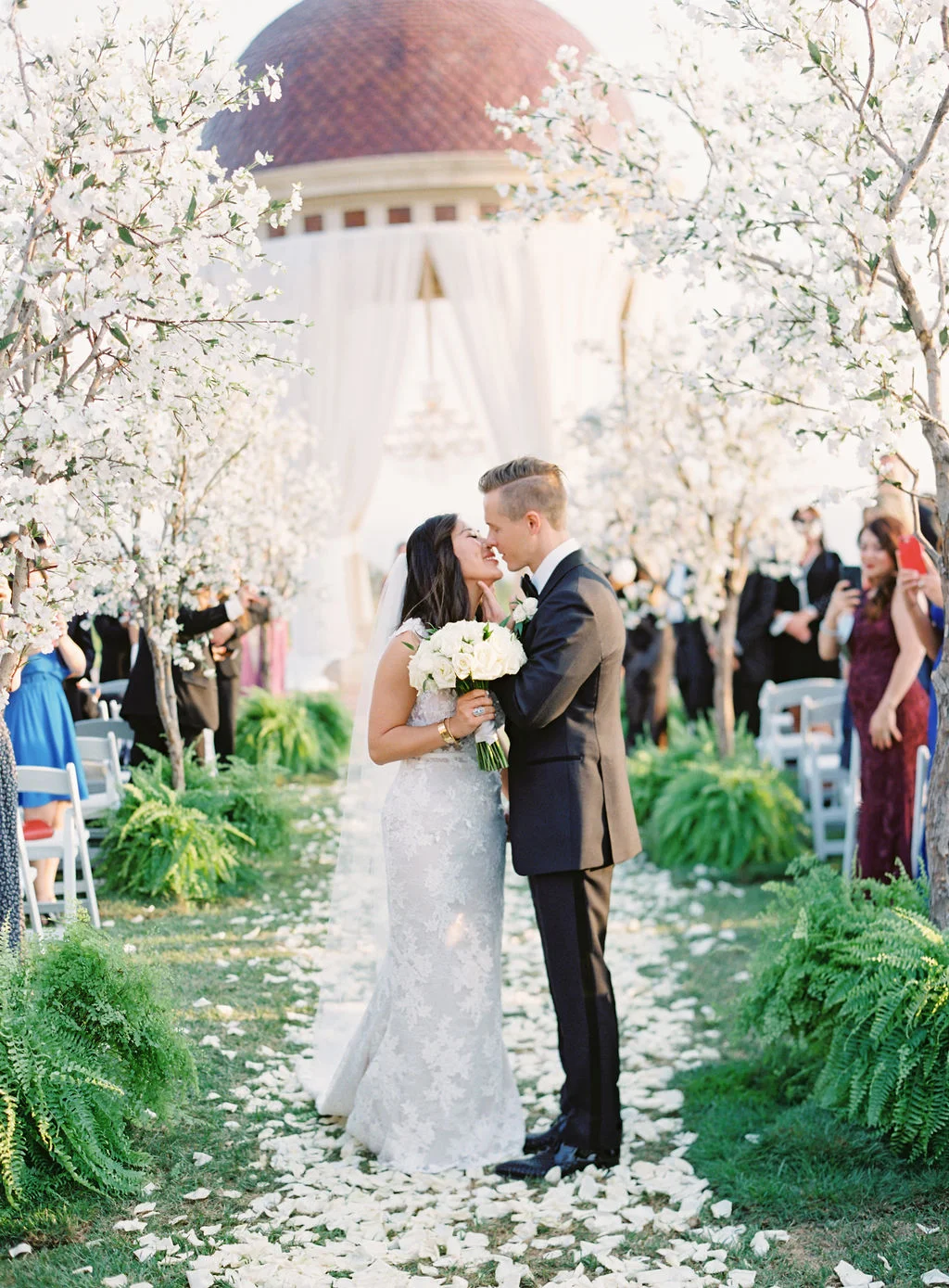aboutdetailsdetails | OCweddingplanner | pelican hill | cherry blossoms | rose petal aisle way | outdoor ceremony |