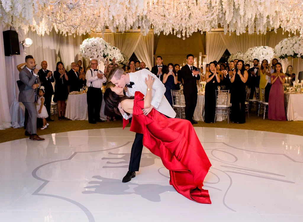 aboutdetailsdetails | first dance | bride and groom | party | reception | flower ceiling |