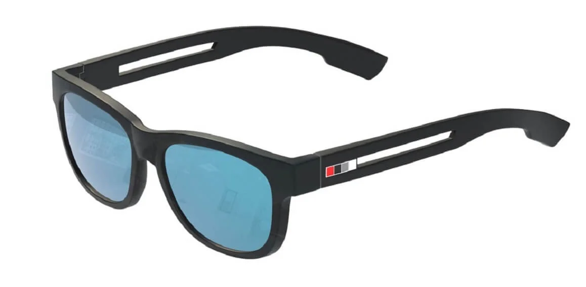 Matt Black Blue Lens Sunglass