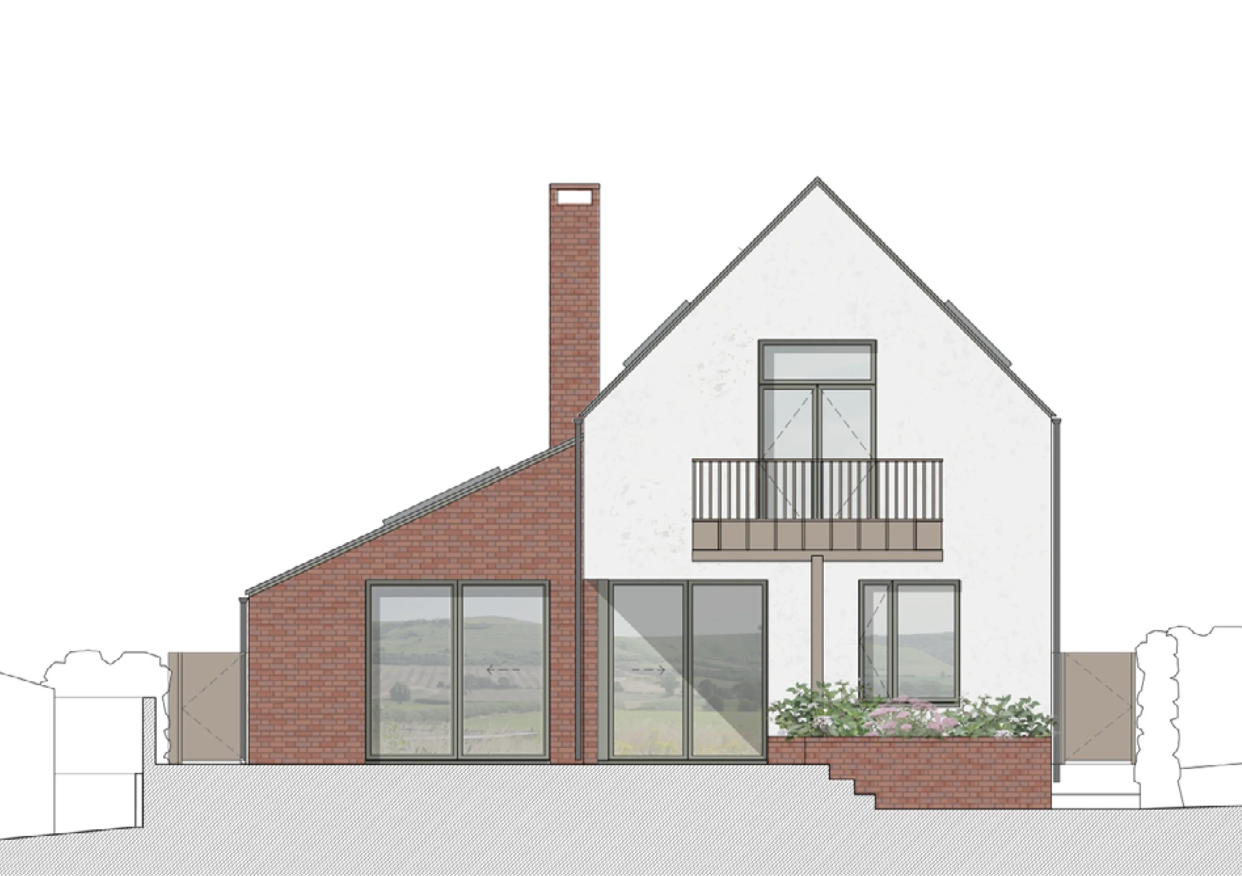Wiltshire House - New Build Design - Rear Elevation