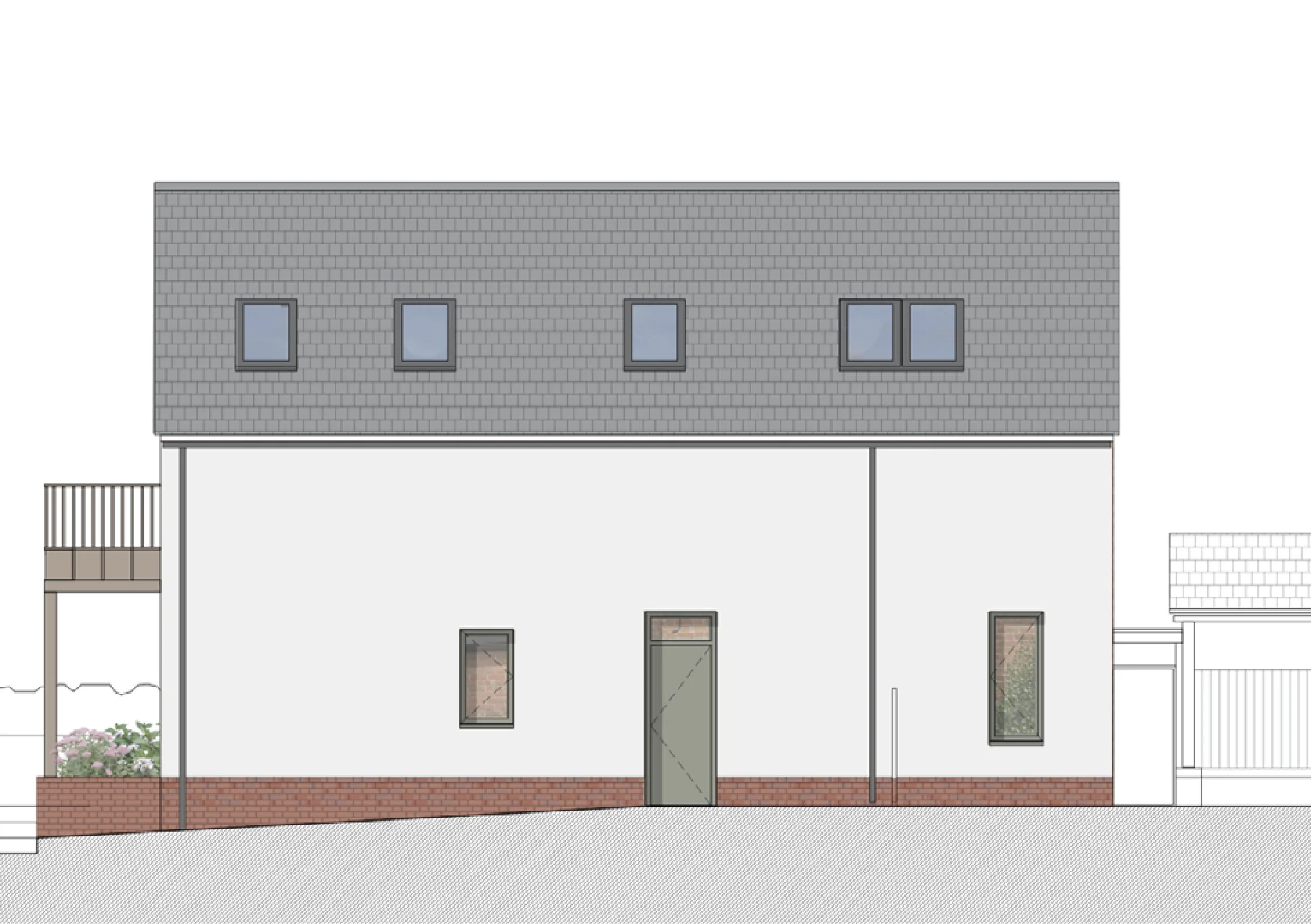 Wiltshire House - New Build Design - Side Elevation