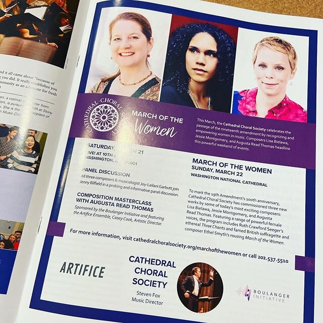 Latest issue of The Voice from @chorus_america  with a great ad by @cathedralchoral @boulangerinitiative. CAN&rsquo;T WAIT! #marchofthewomen