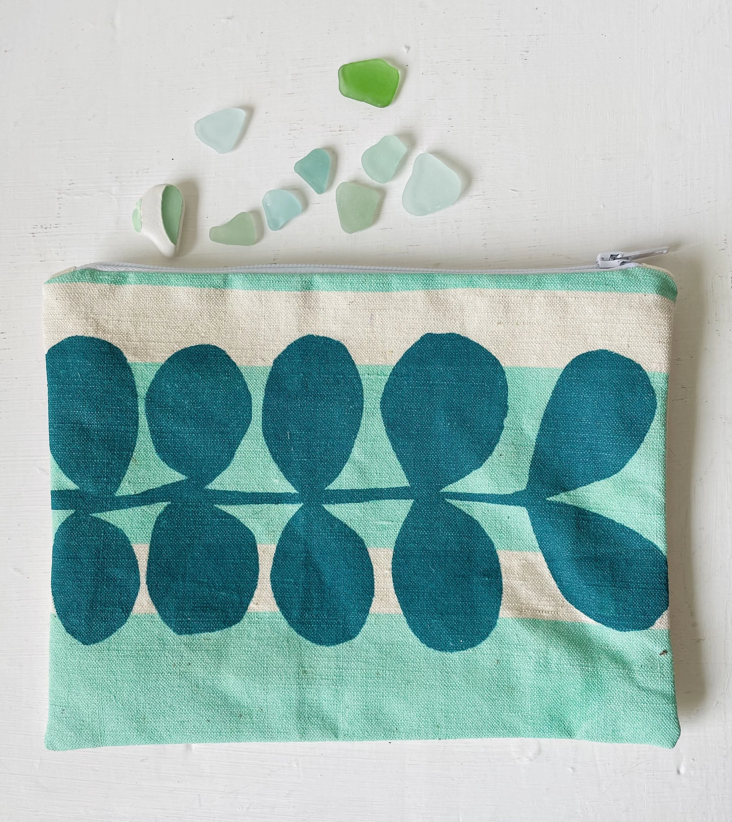 Pochette zip feuille