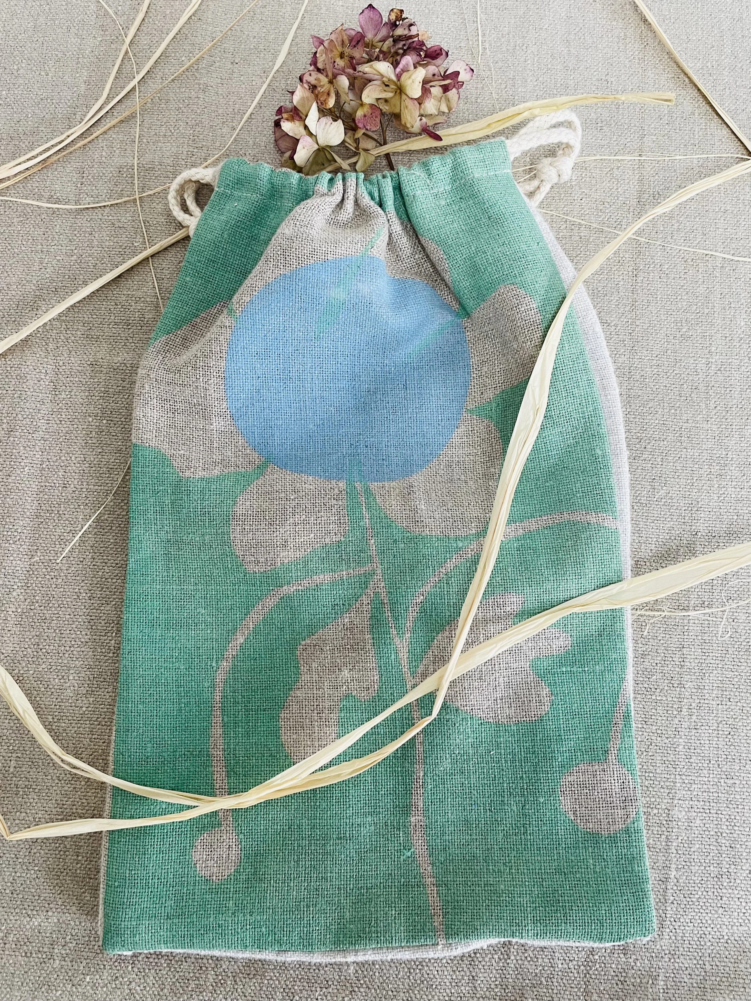 Poche en lin Fleur h