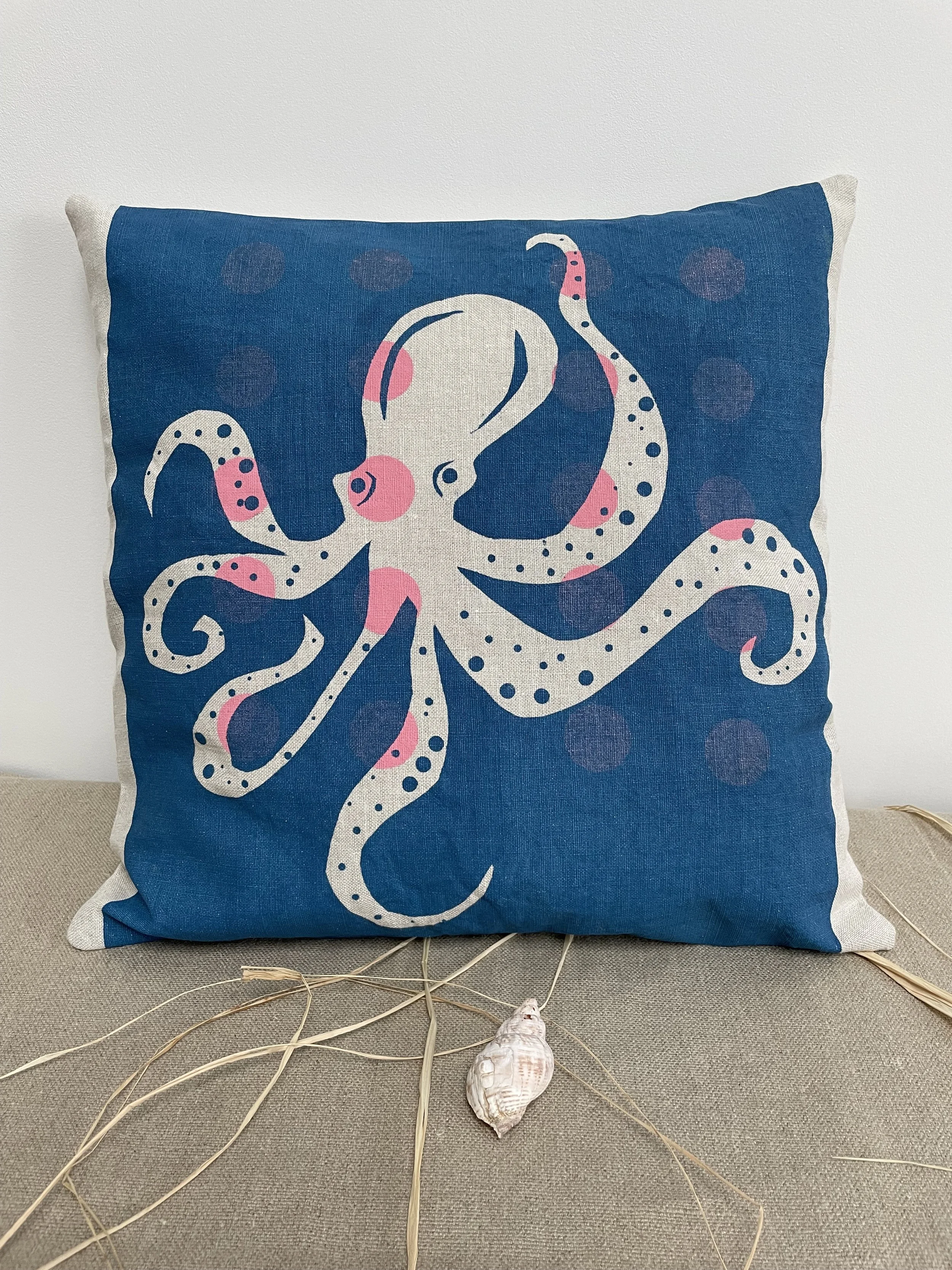 Coussin lin poulpe
