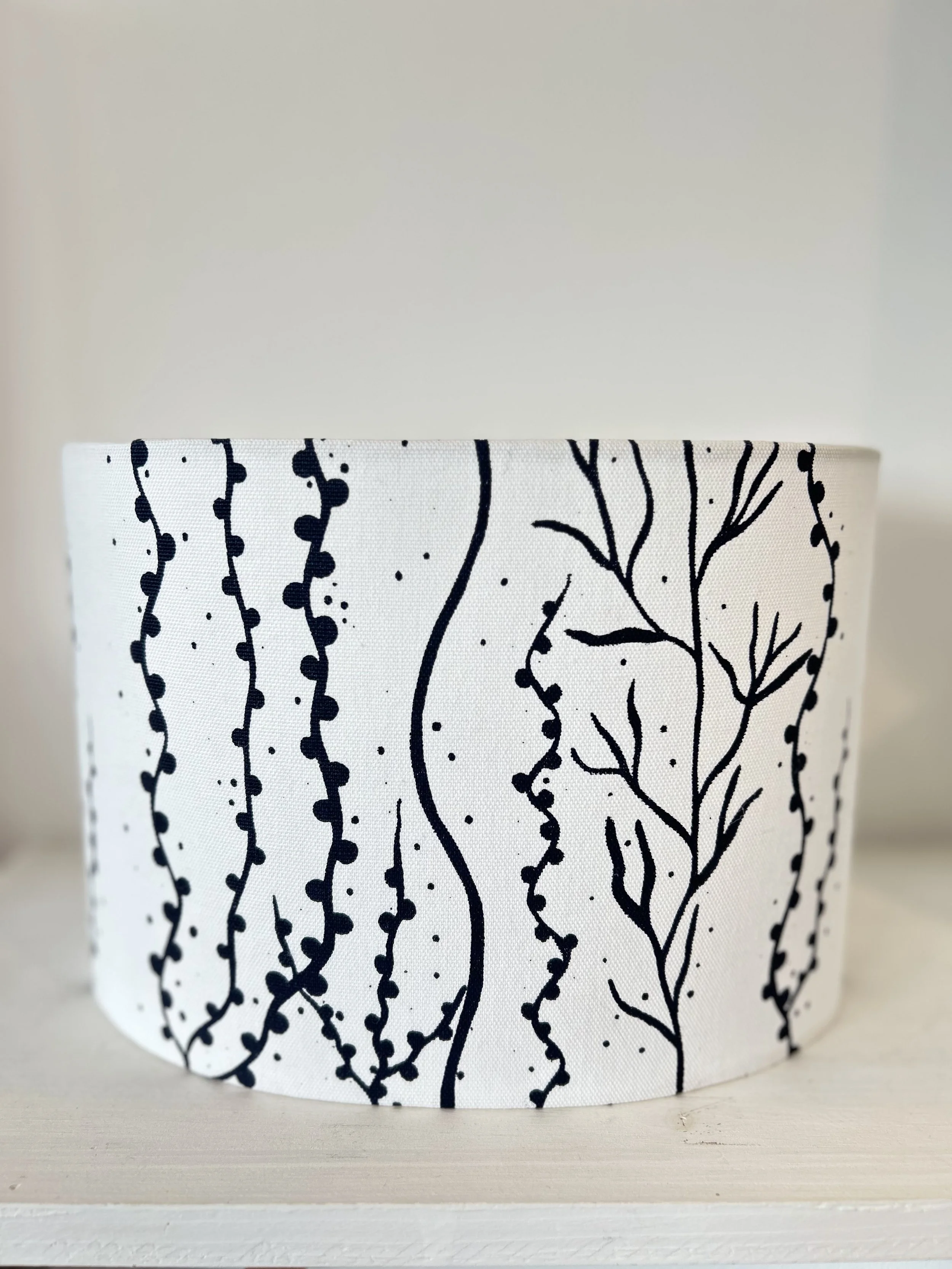 Abat jour ovale en lin blanc