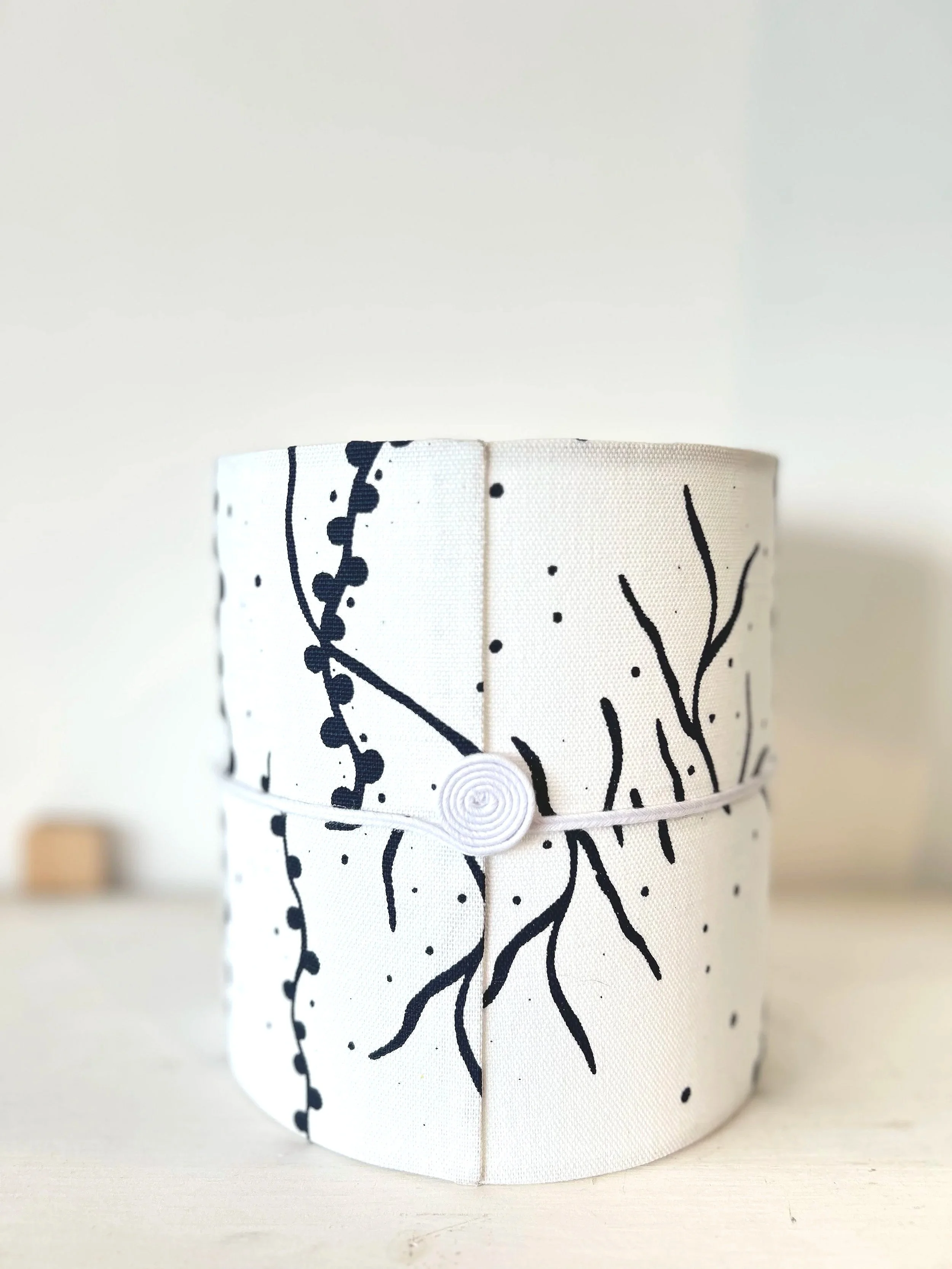 Abat jour en lin Blanc algues marines