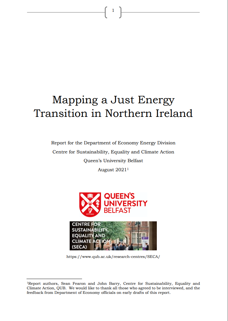MAPPING A JUST ENERGY TRANSITION IN NORTHERN IRELAND