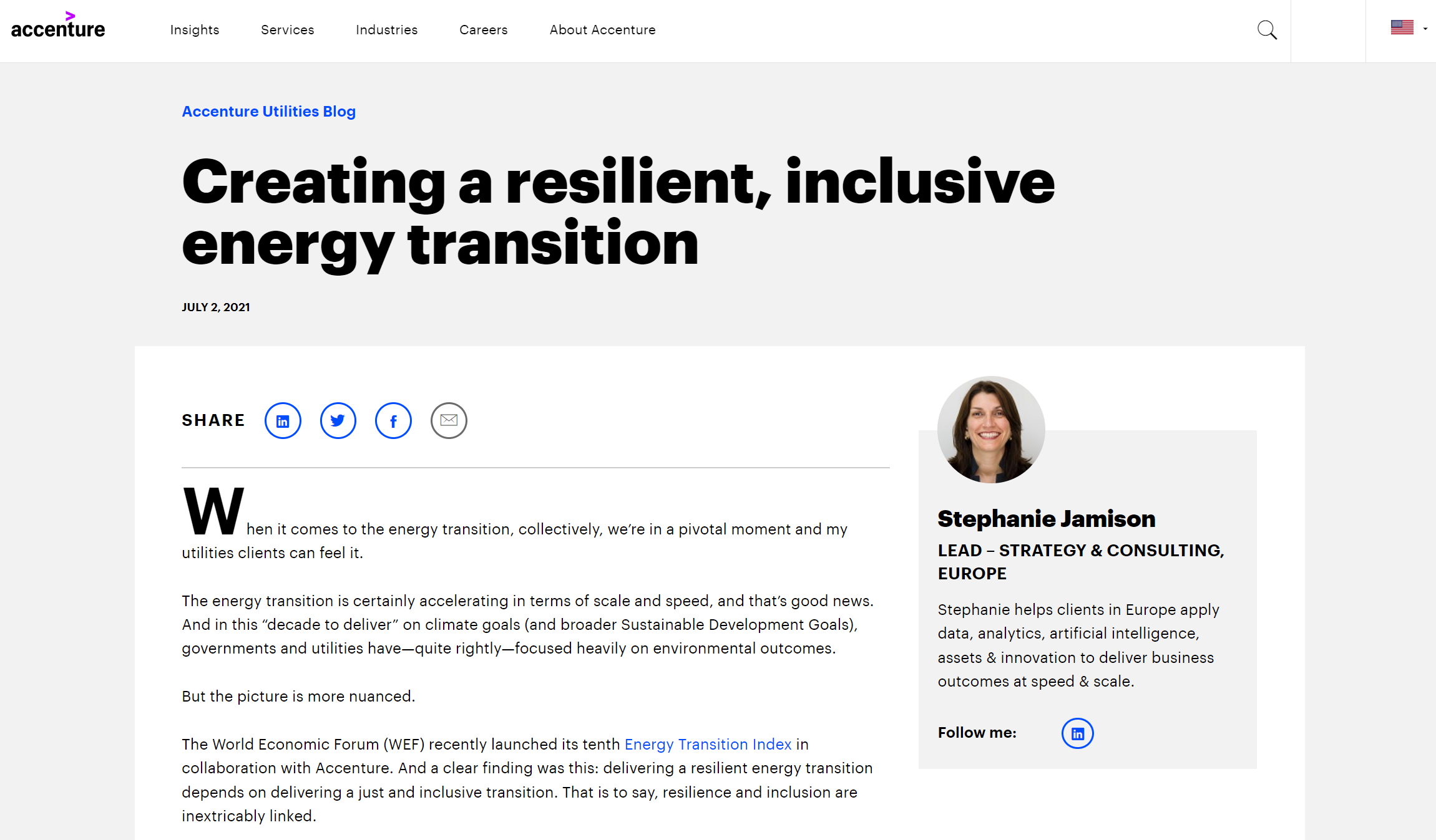 CREATING A RESILIENT, INCLUSIVE ENERGY TRANSITION