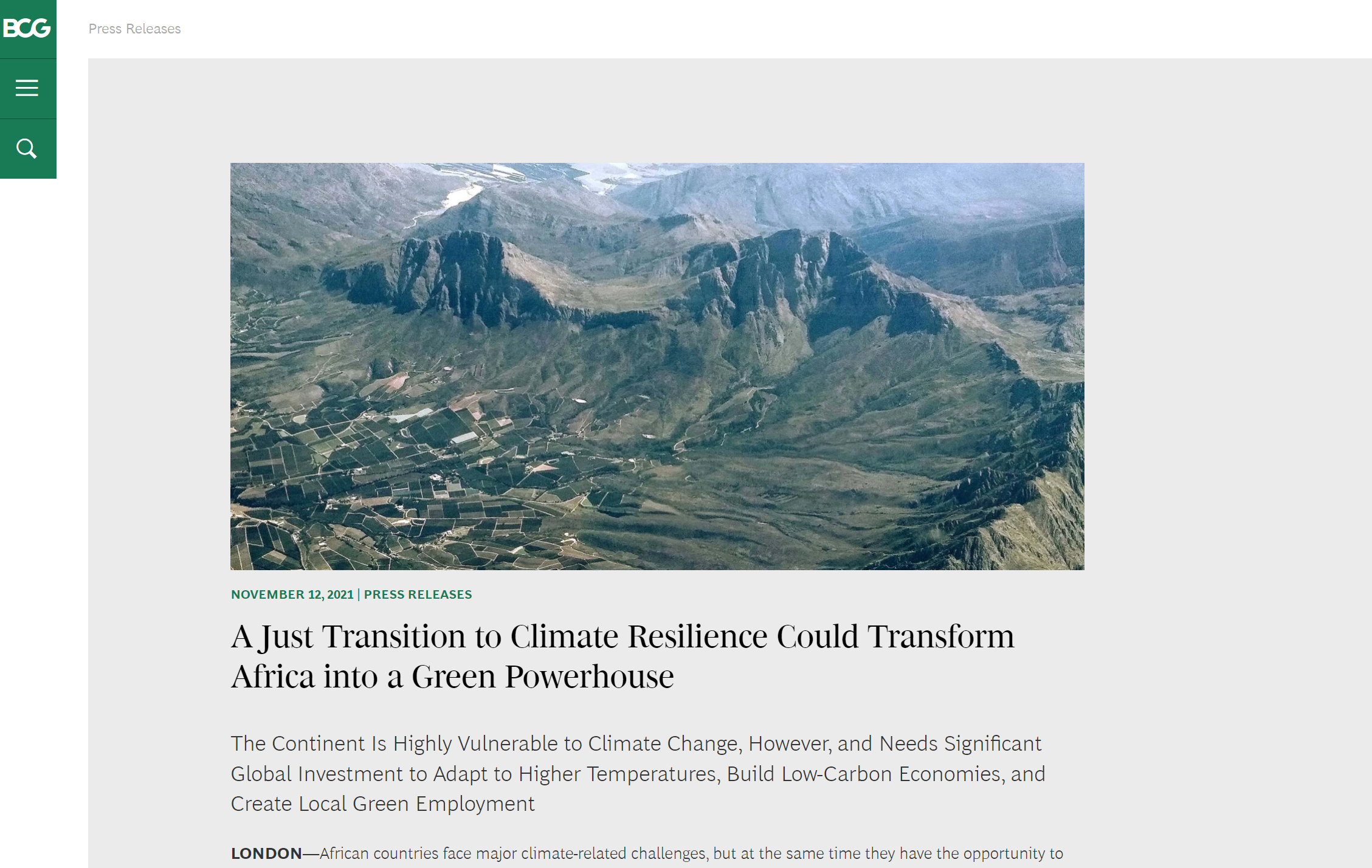 A JUST TRANSITION TO CLIMATE RESILIENCE COULD TRANSFORM AFRICA INTO A GREEN POWERHOUSE