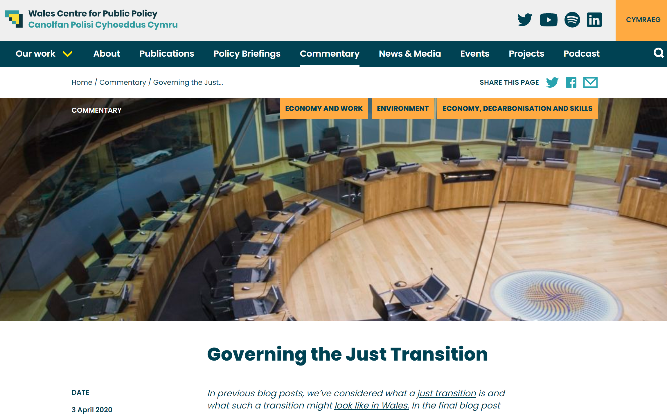 GOVERNING THE JUST TRANSITION