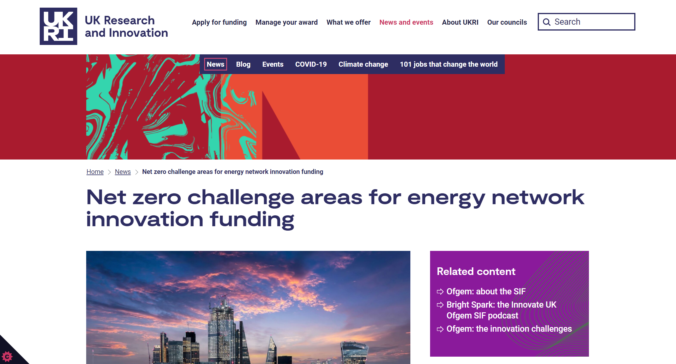 NET ZERO CHALLENGE AREAS FOR ENERGY NETWORK INNOVATION FUNDING