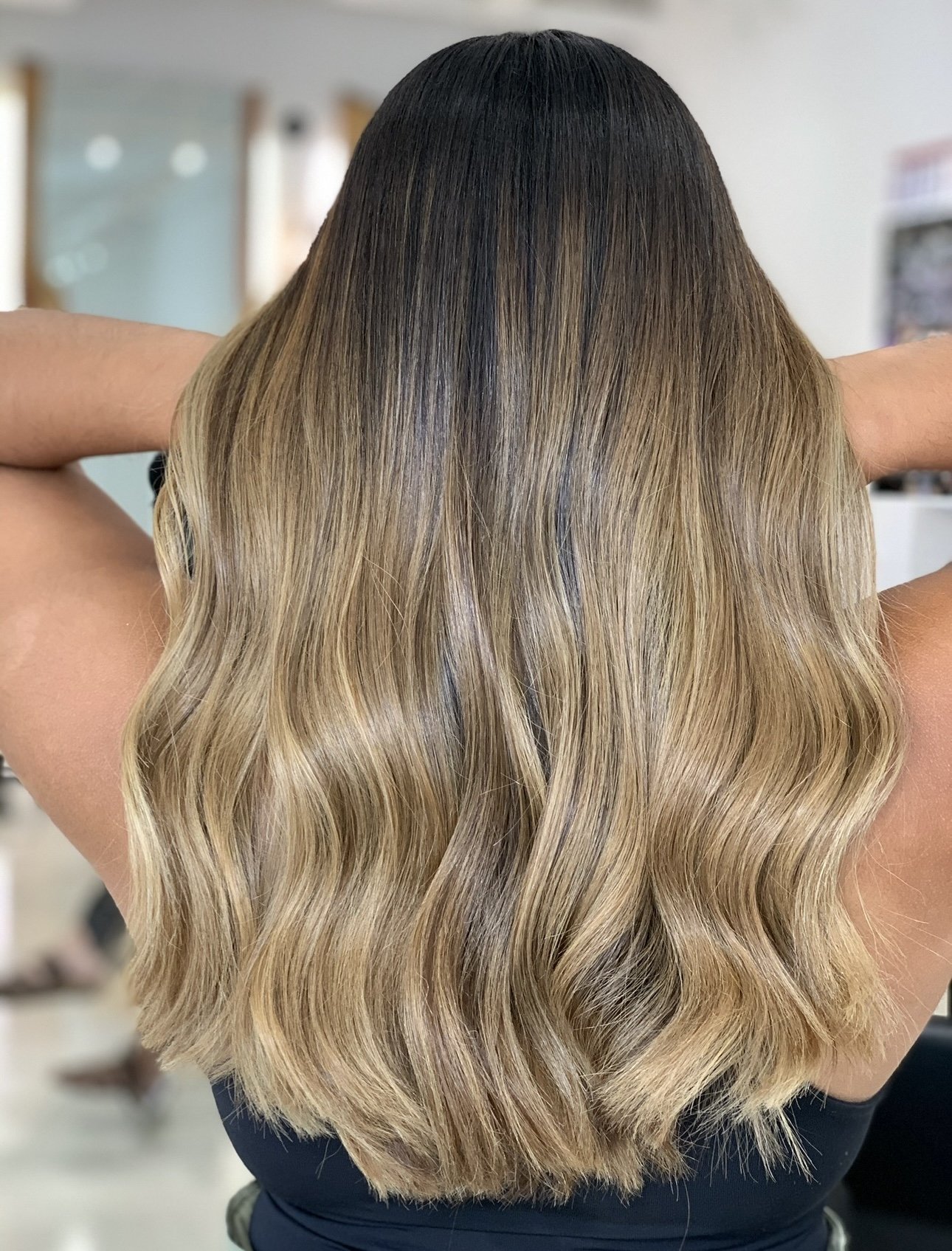 Back of balayage client