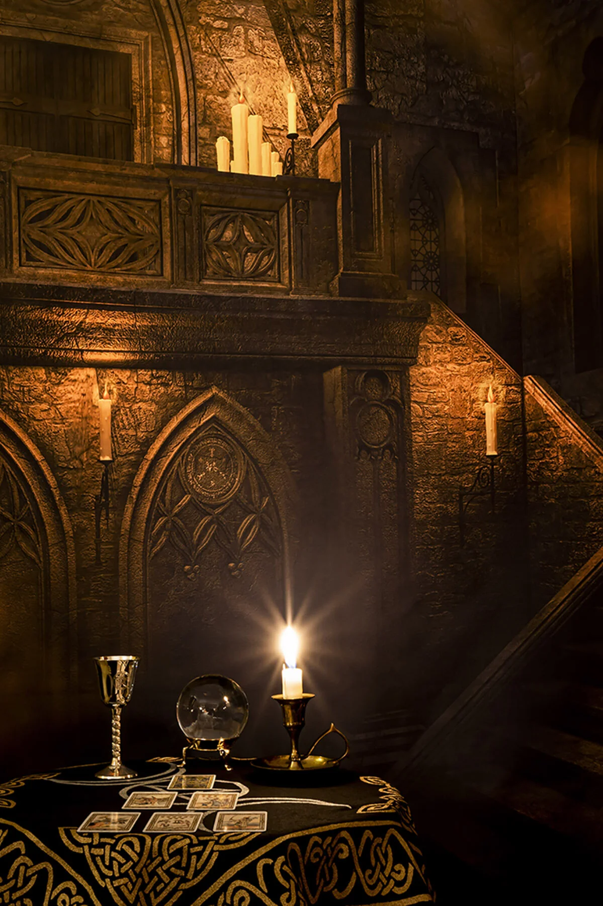 Tarot Reading in Ancient Castle