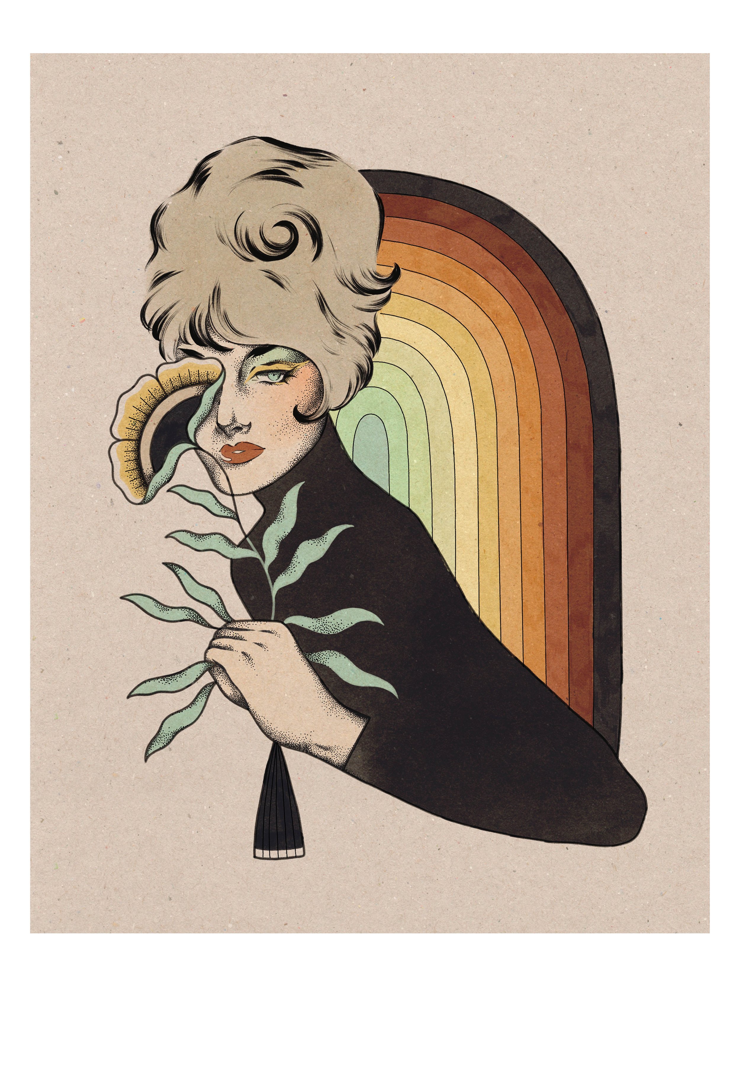 Retro Brigitte Bardot illustration artwork