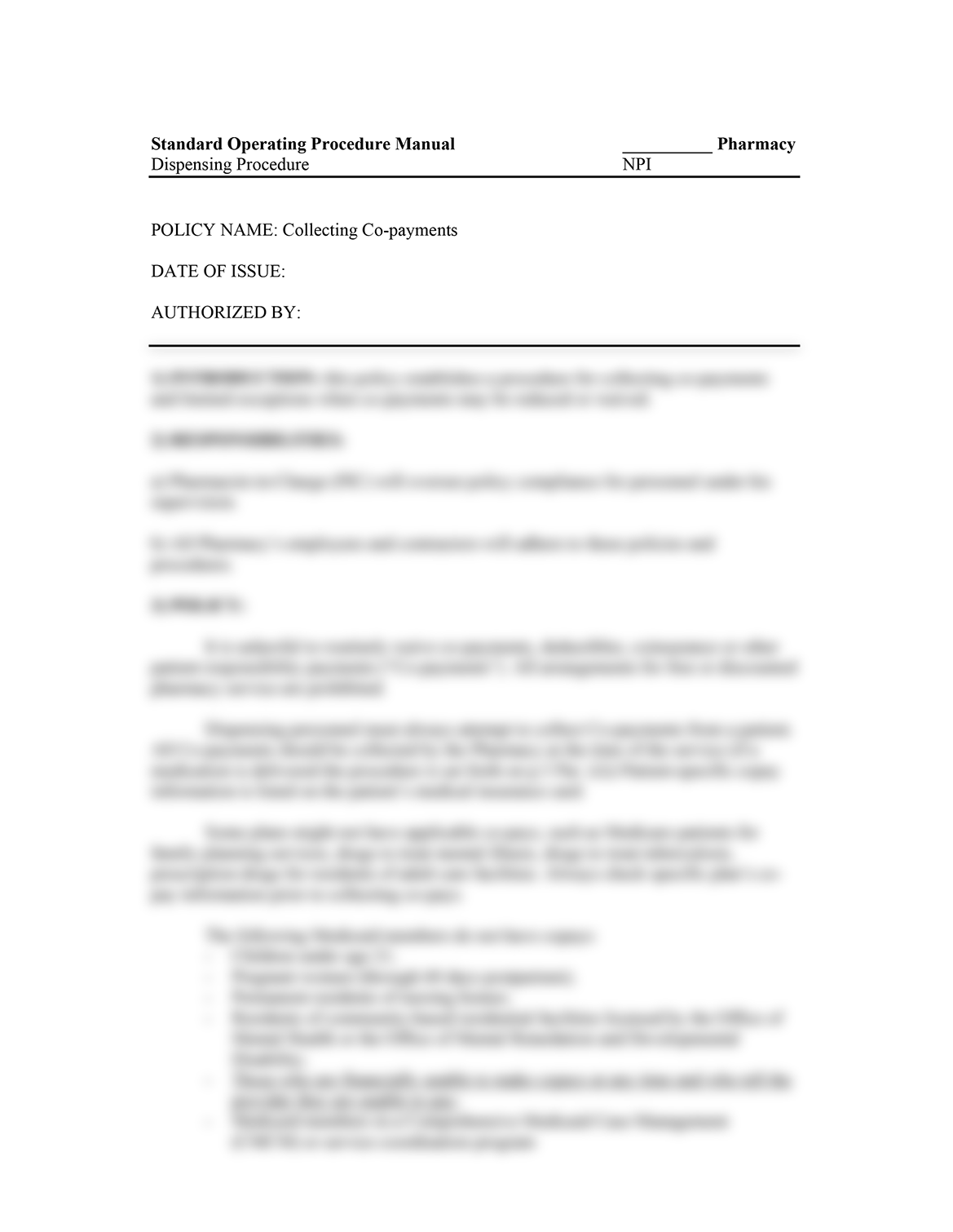 Collecting Co-pays (kickback prevention)