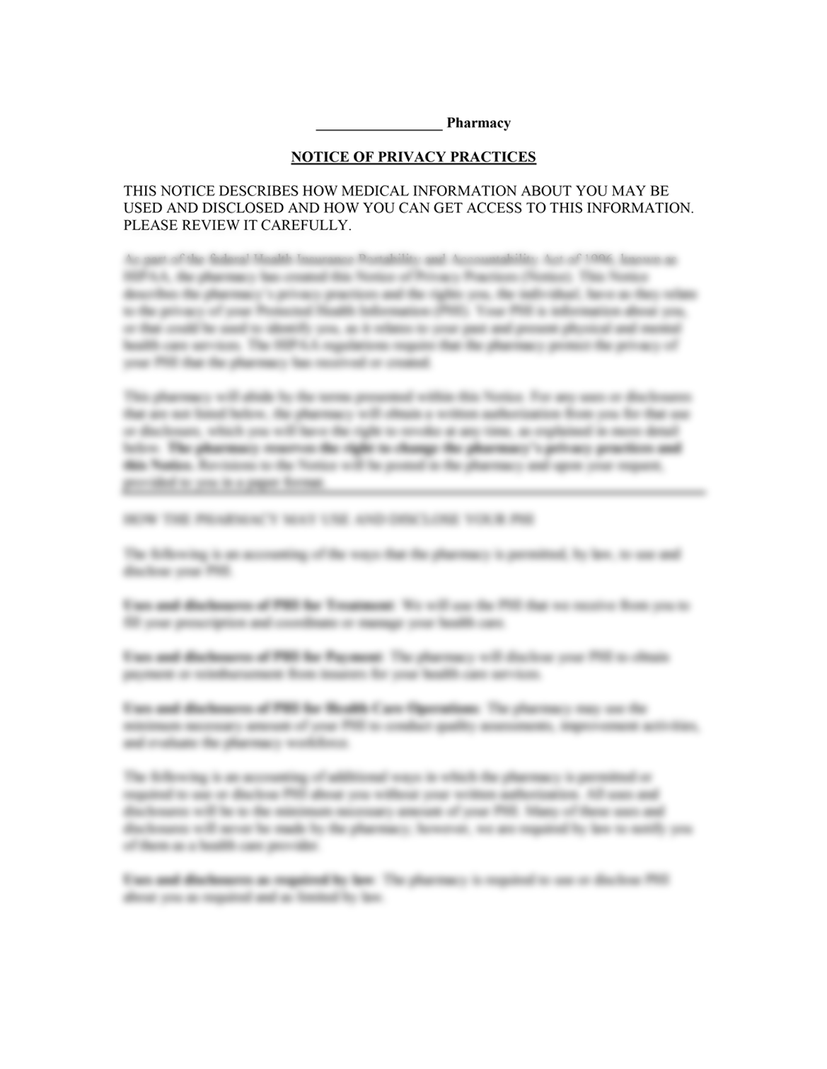 Notice of Privacy Practices