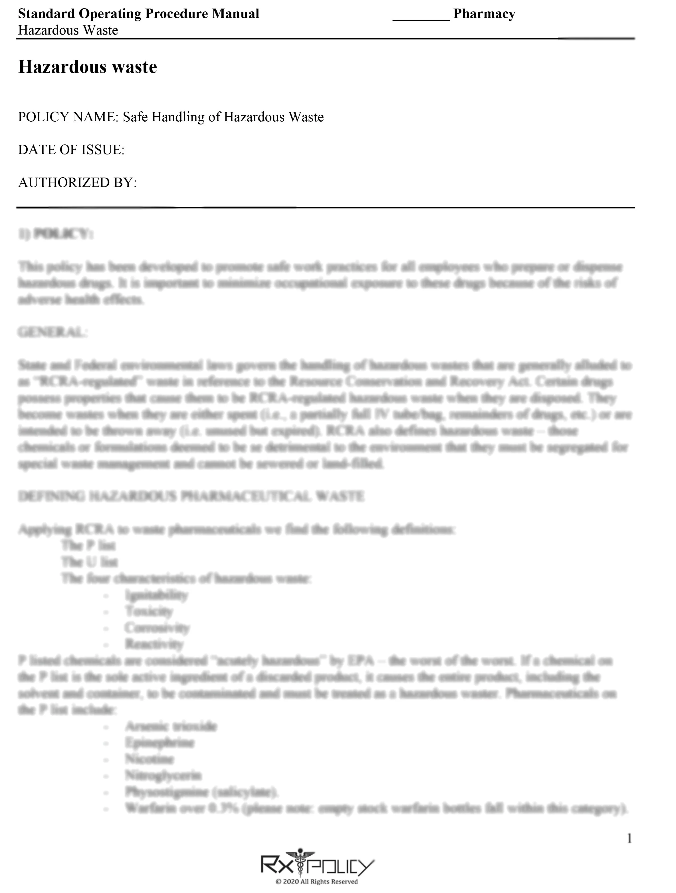 Safe Handling of Hazardous Waste