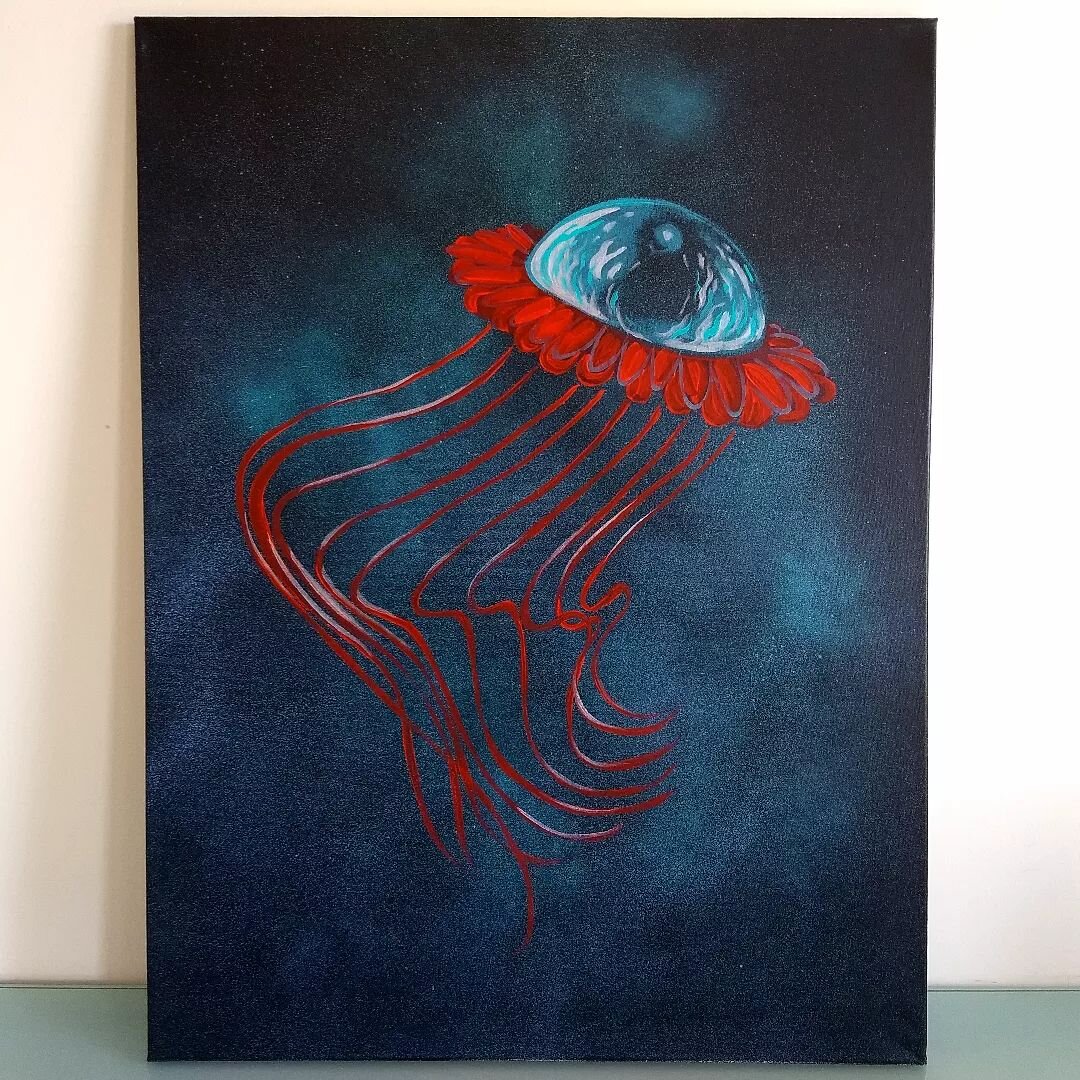 🌌🌌🌌

#tomslambrouck #jellyfish #acrylicpainting #animal #deepsea #art #fineart