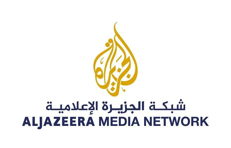 Al Jazeera Media Network logo with Arabic calligraphy and text in both Arabic and English.