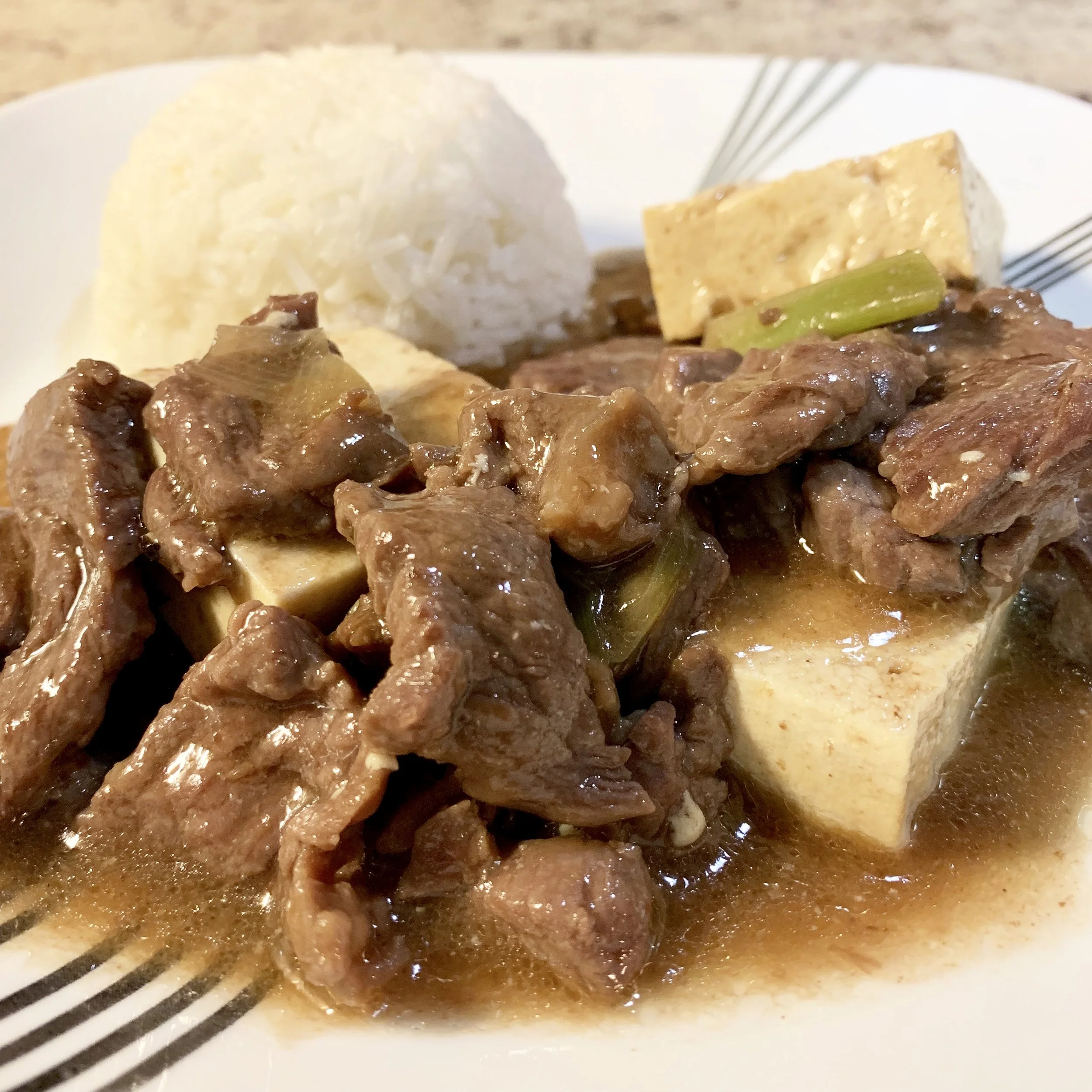 Beef and Tofu Stir Fry (Bo Kho Dau Hu)