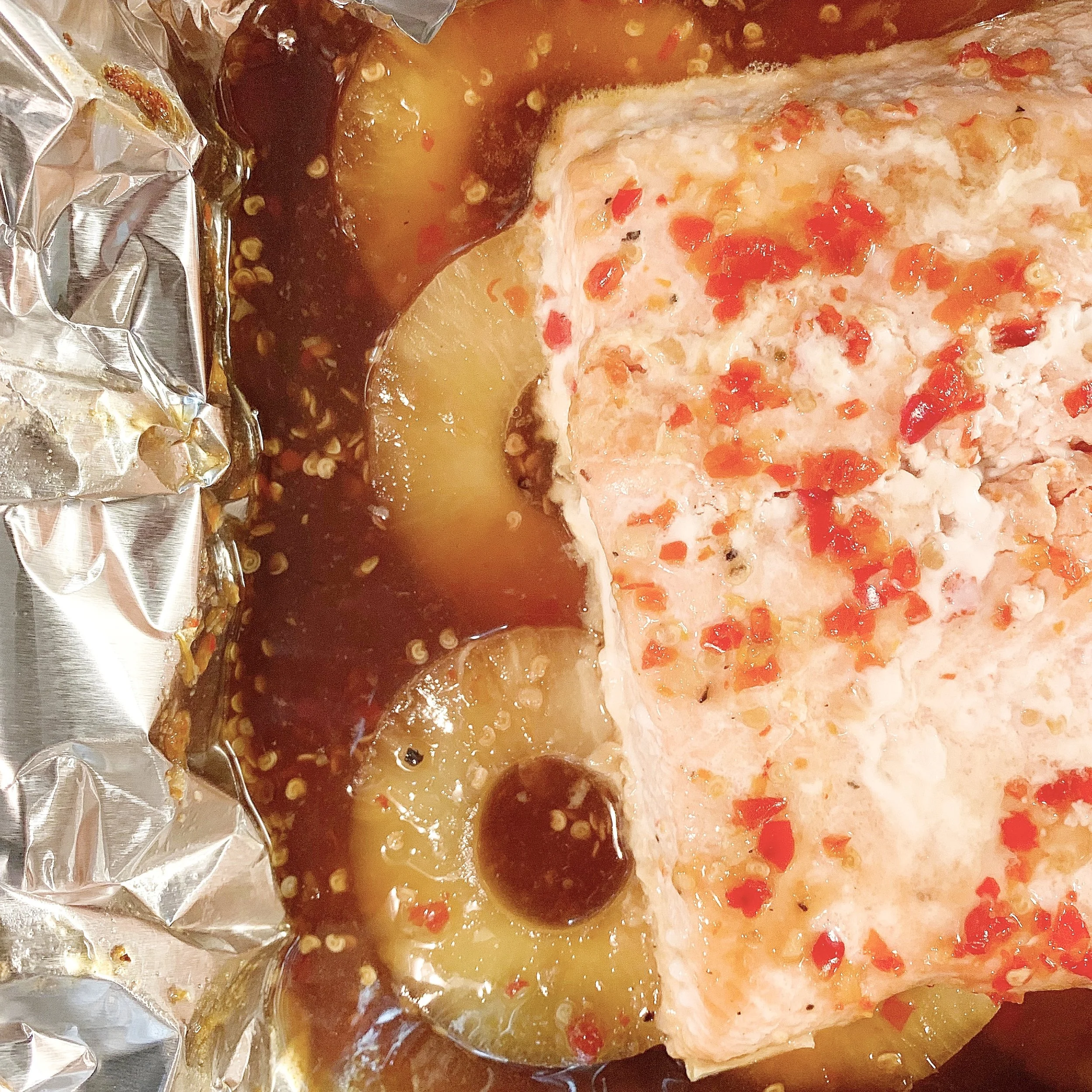 Sweet Chili Pineapple Salmon in Foil