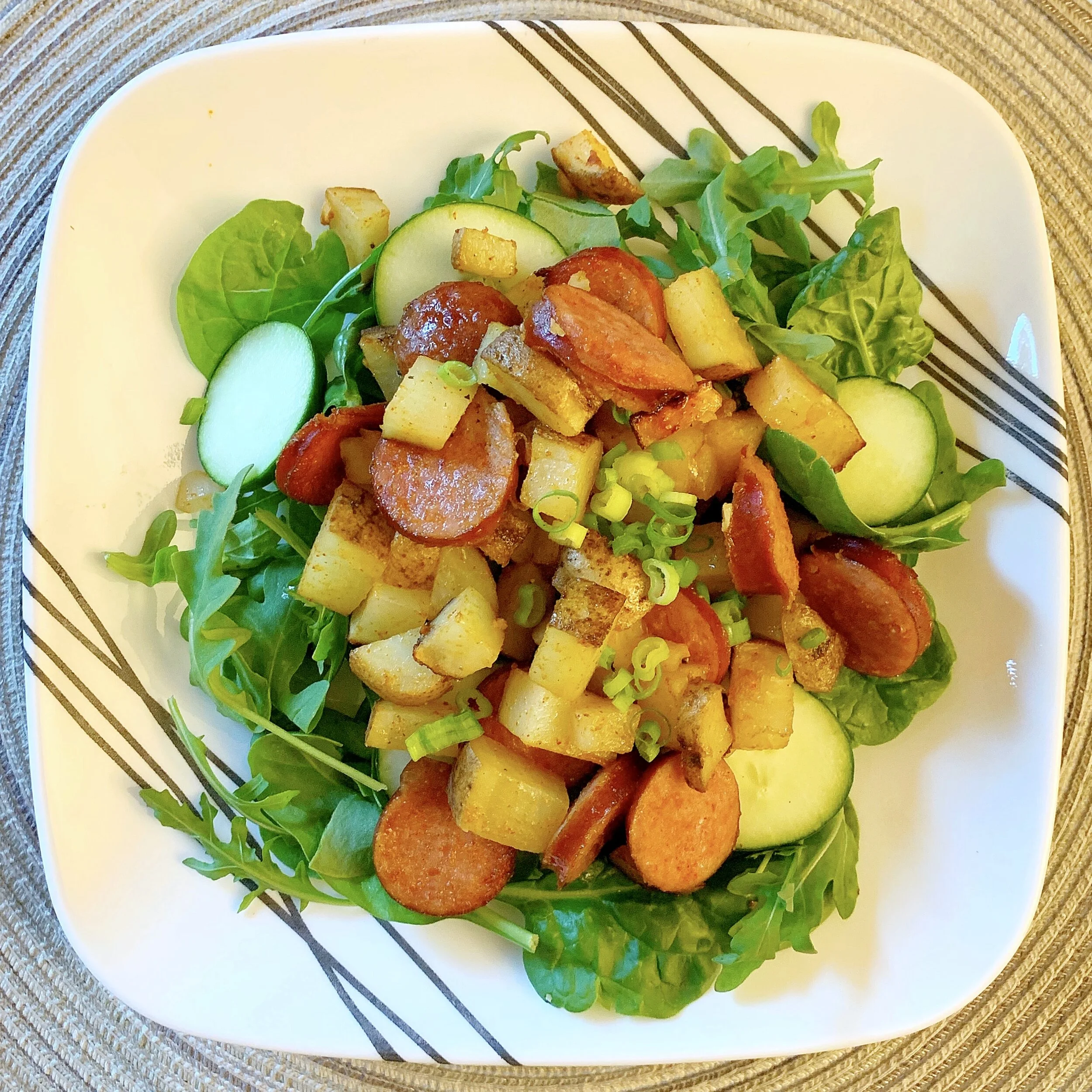 Kielbasa, Potato, and Arugula Salad