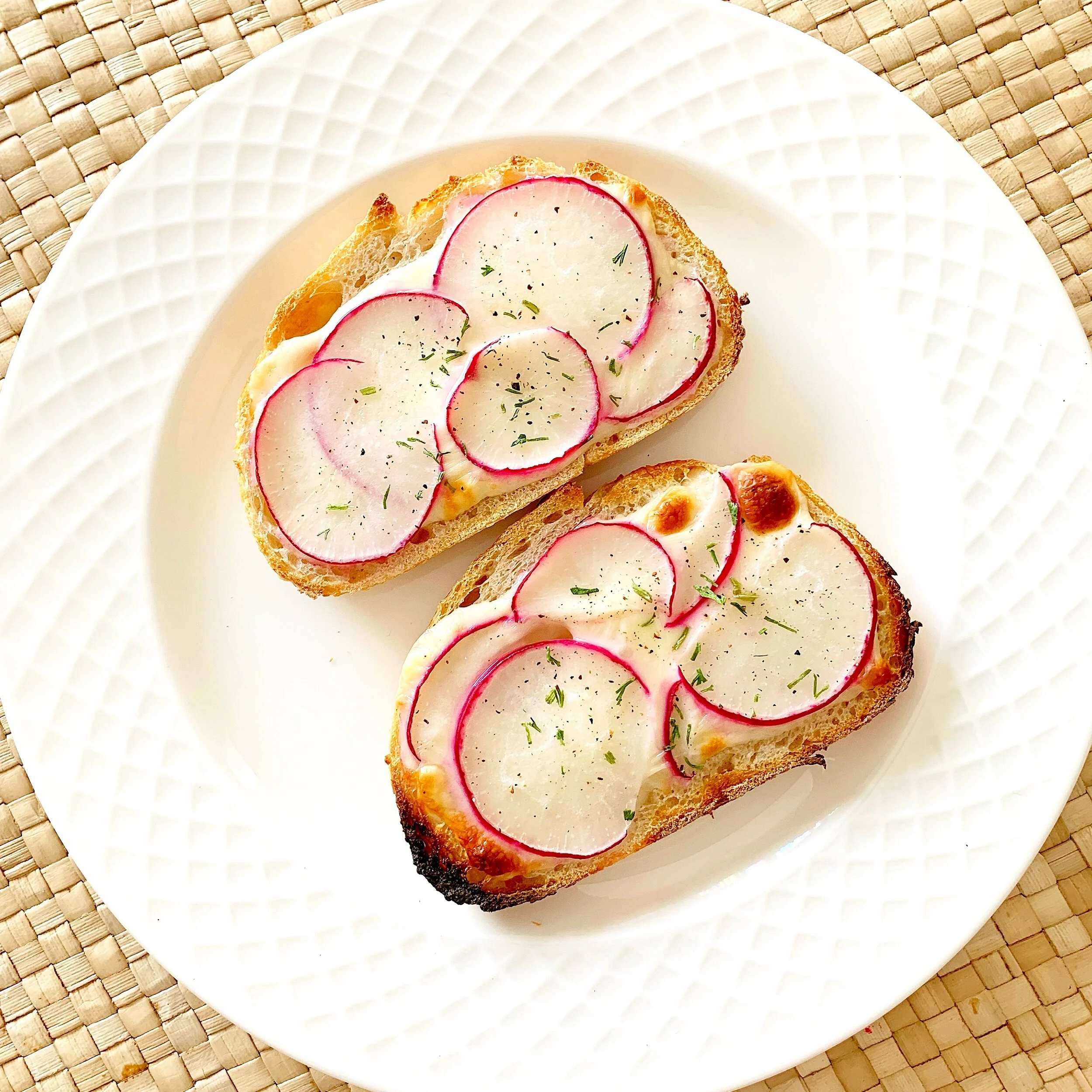 Cheesy Radish Sourdough Toast