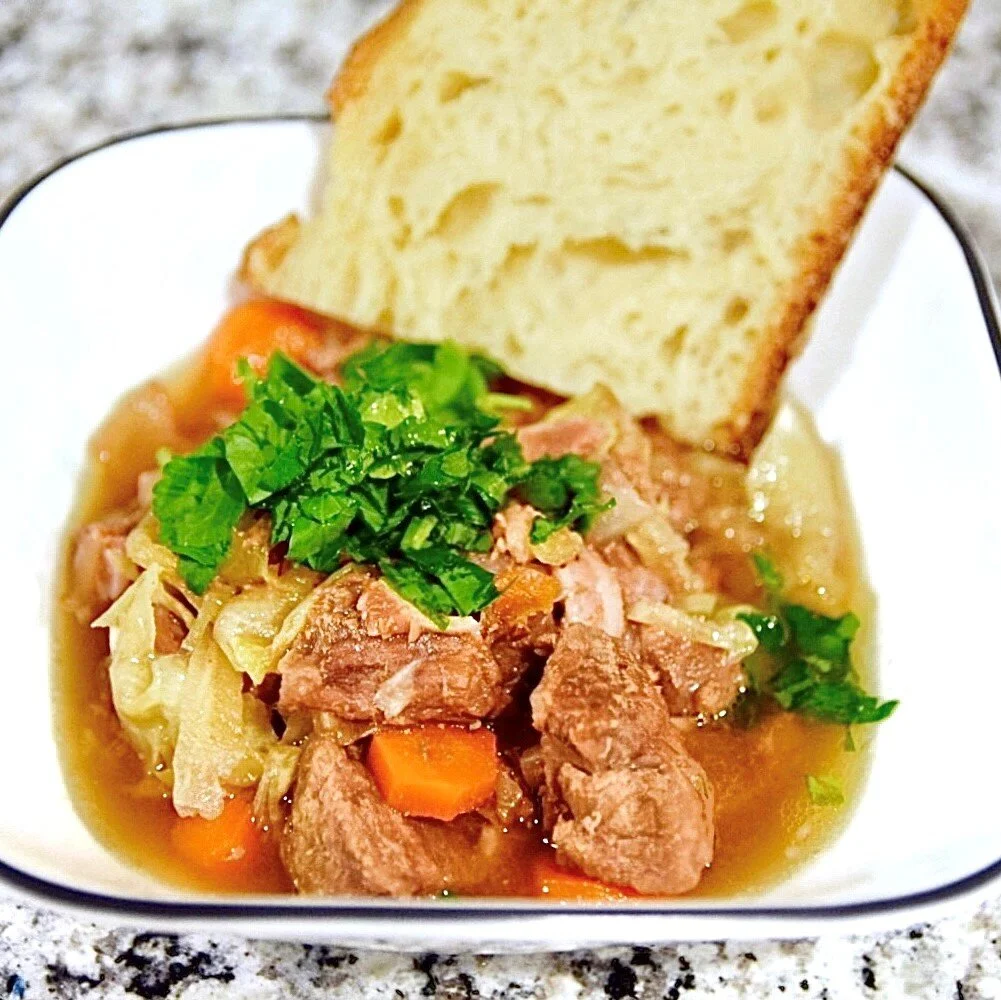 Slow Cooked Bacon, Beef, and Veggie Stew