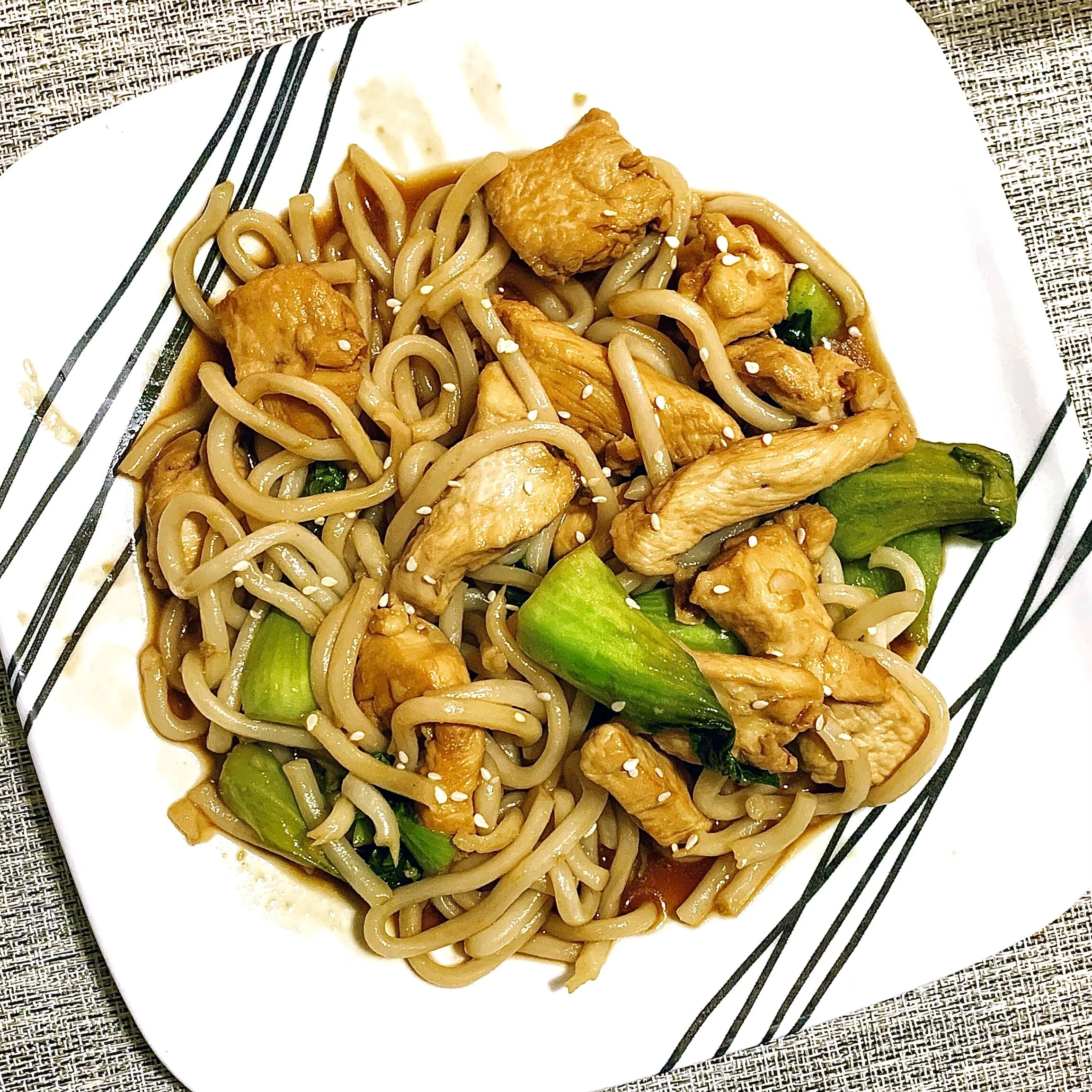 Udon with Chicken and Baby Bok Choy