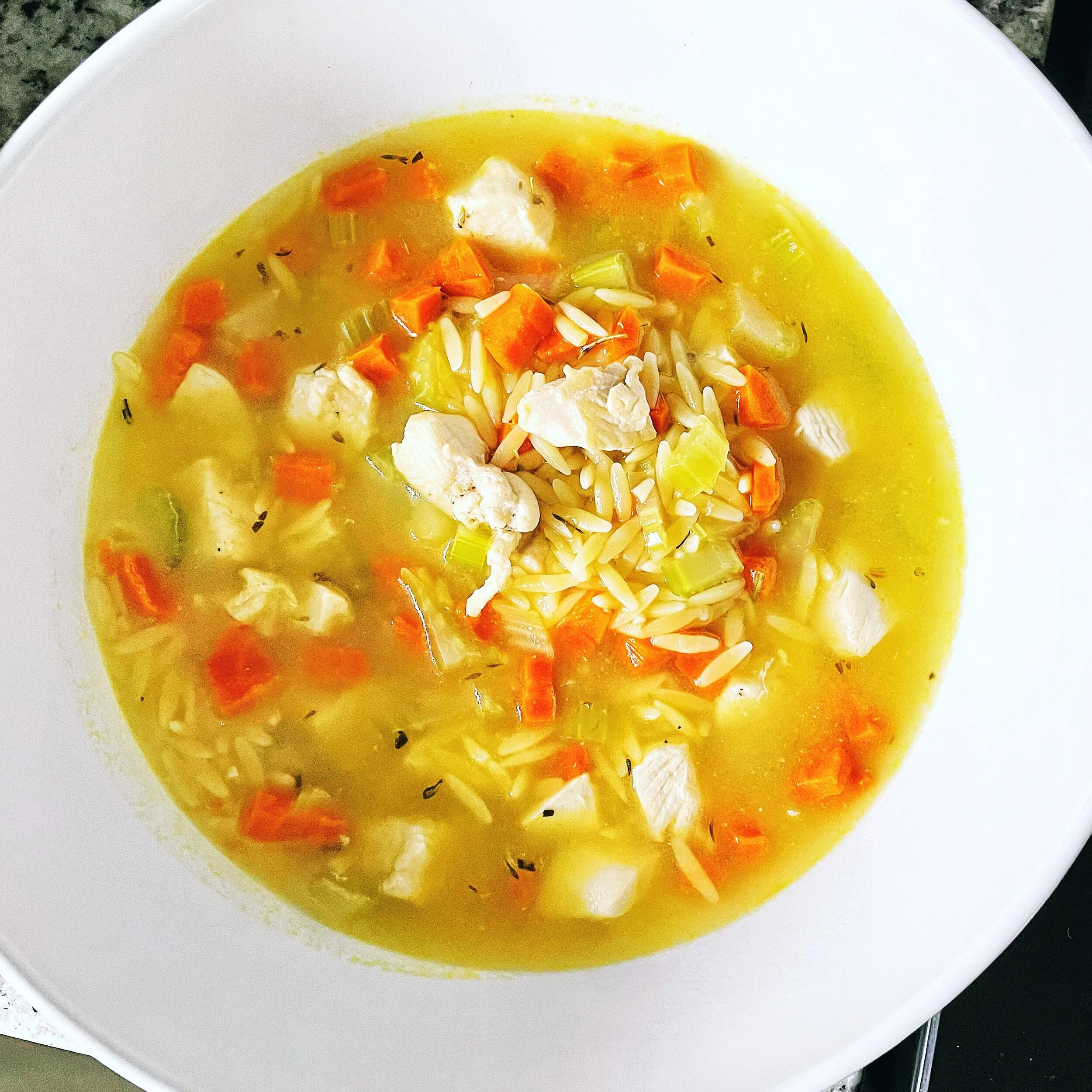 Lemon Chicken Orzo Soup