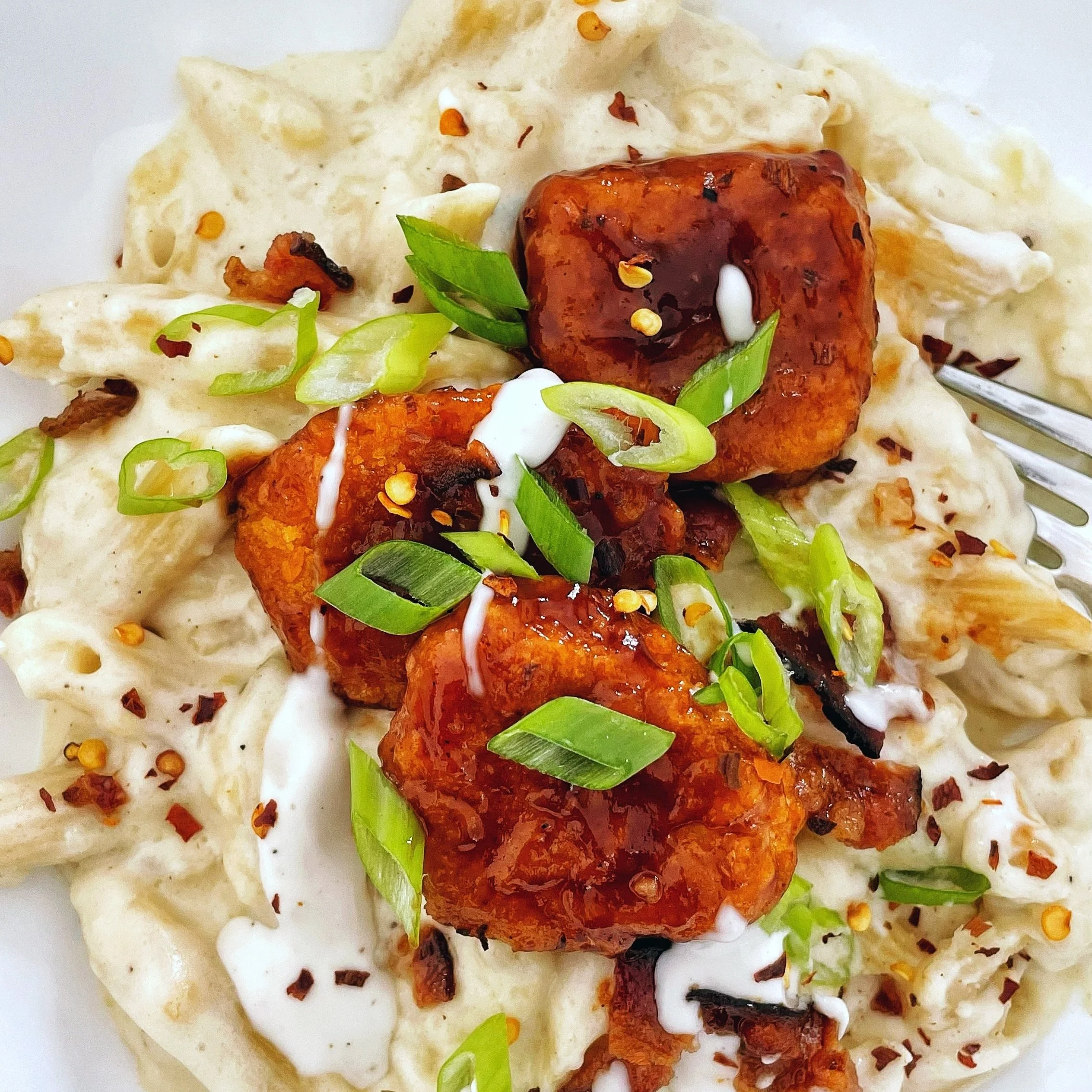 BBQ Chicken Miso Mac and Cheese