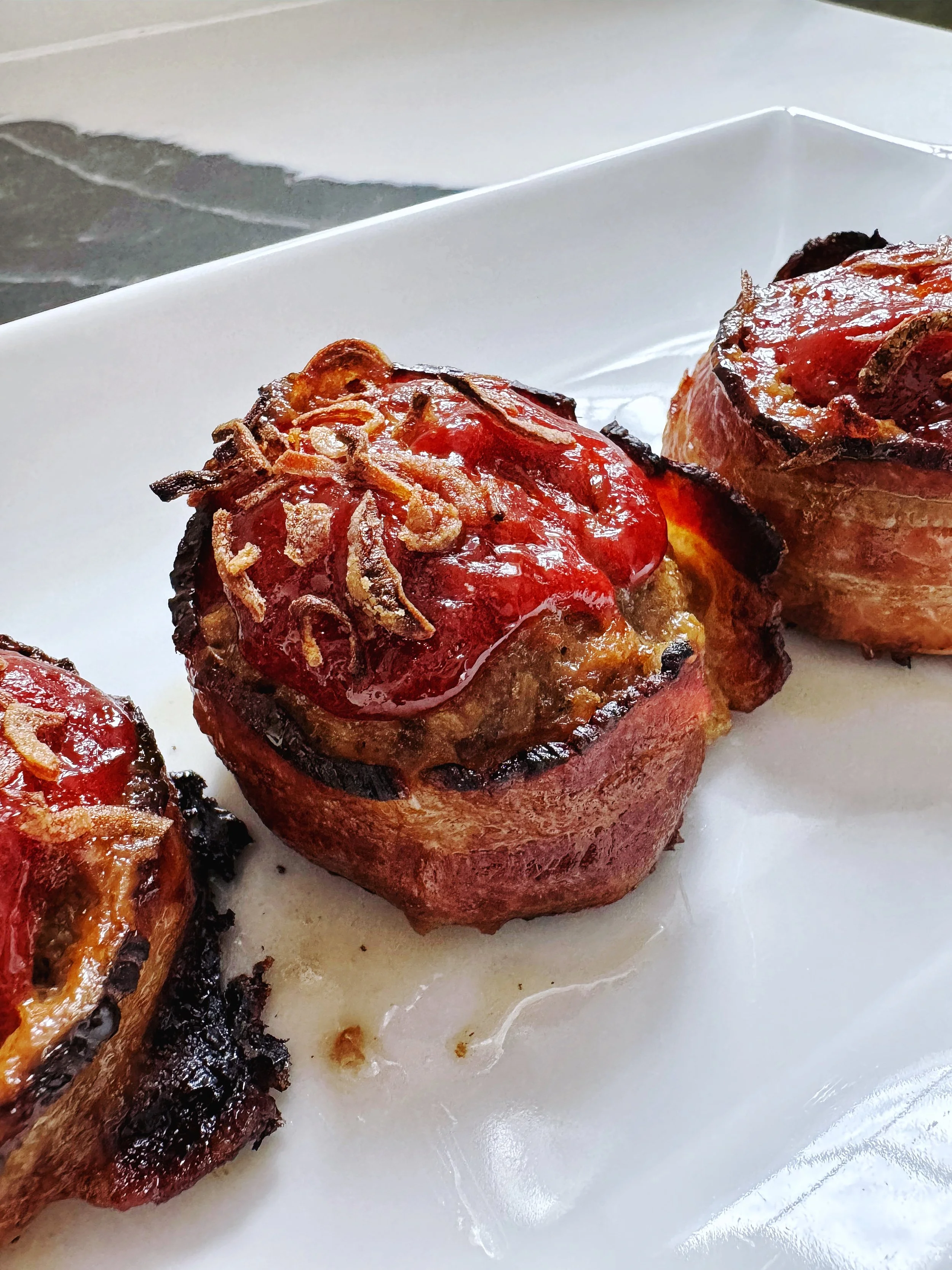 Bacon Wrapped Mini Meatloaves