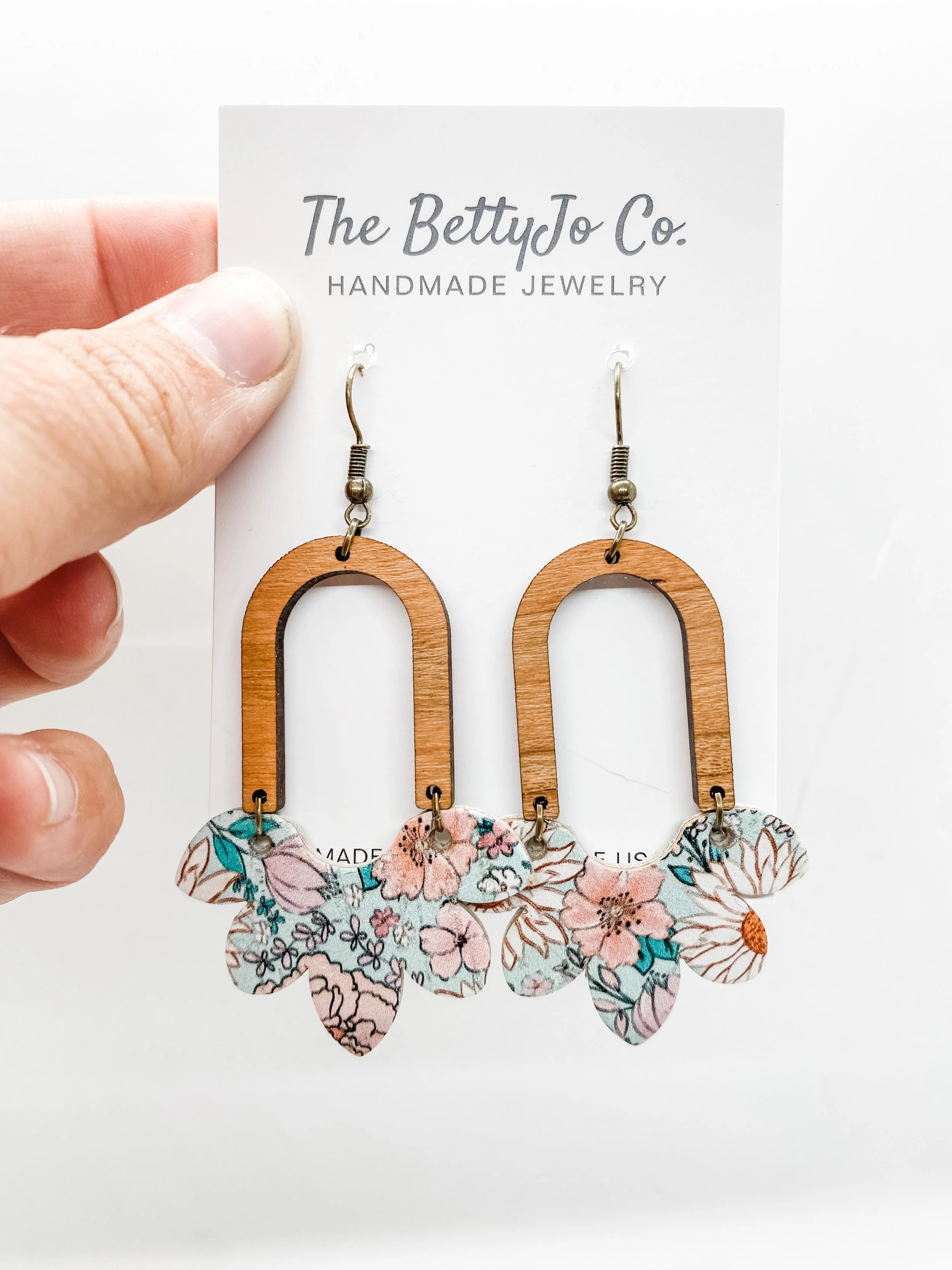 Arched Sketched Floral (wood)