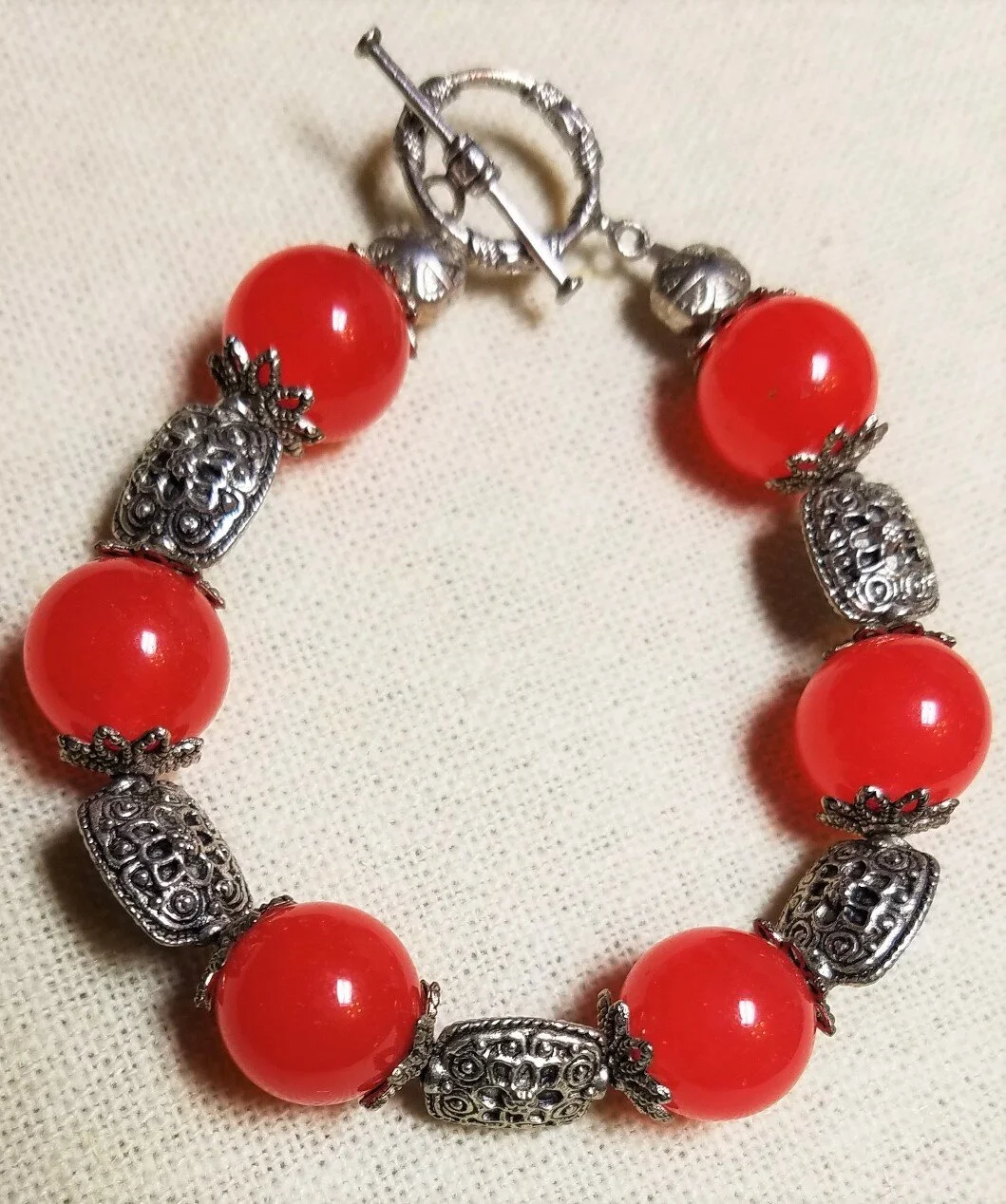 Coral Color Quartz Bracelet