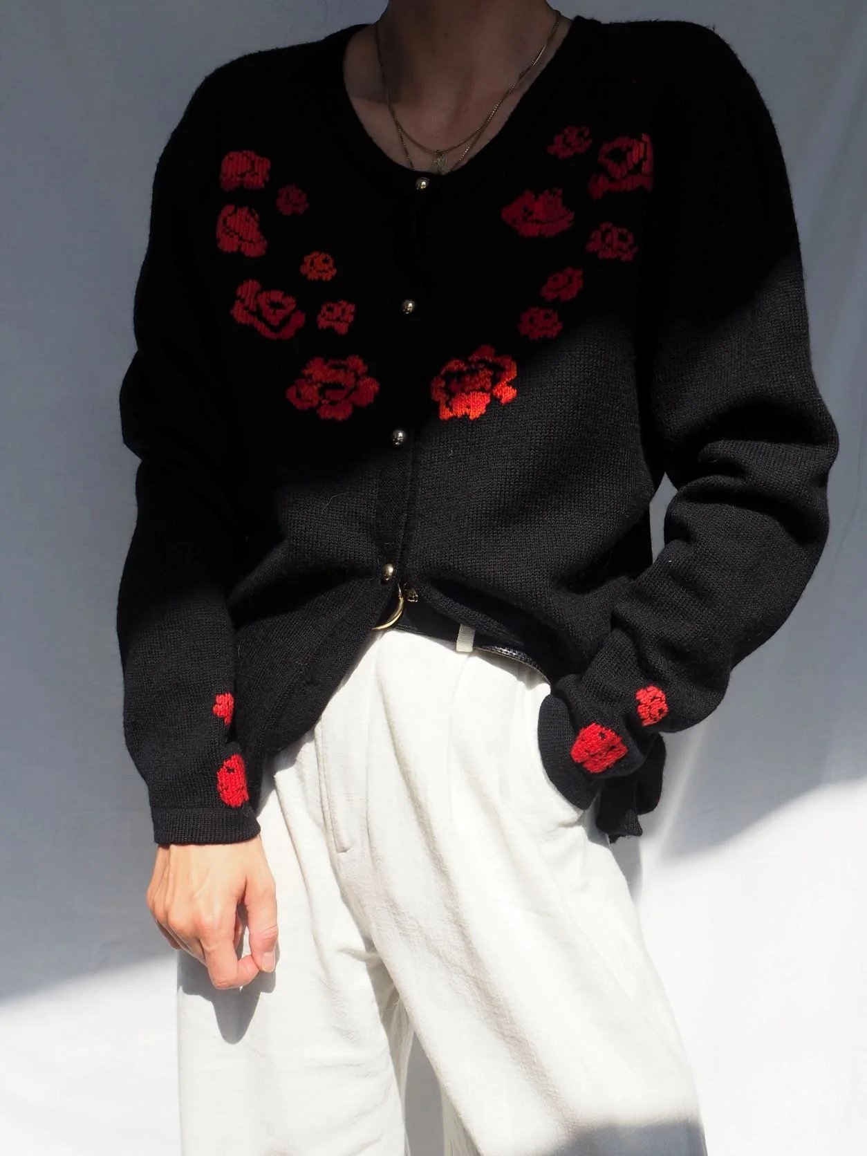 Vintage Rose Cardigan Black 