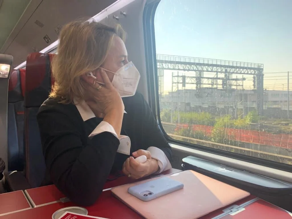 Enjoying the high-speed train (From Rome to Venice, Italy) 