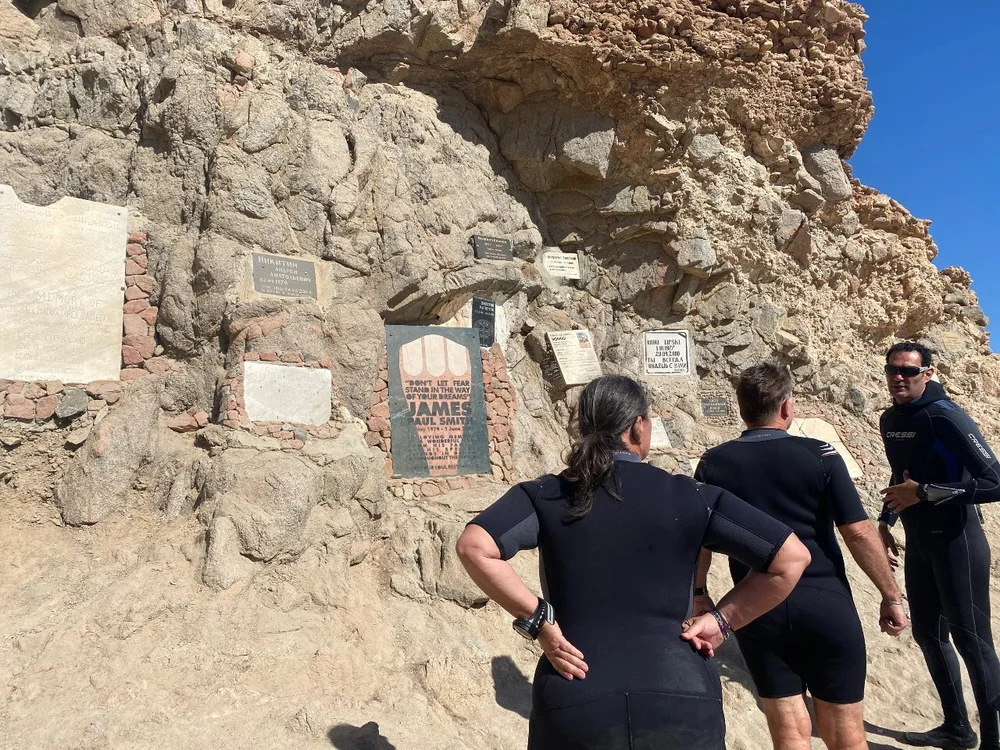 Divers memorial wall at the Blue Hole
