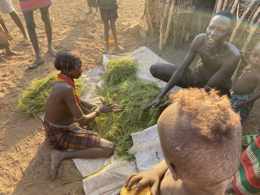Separating grain seed heads 
