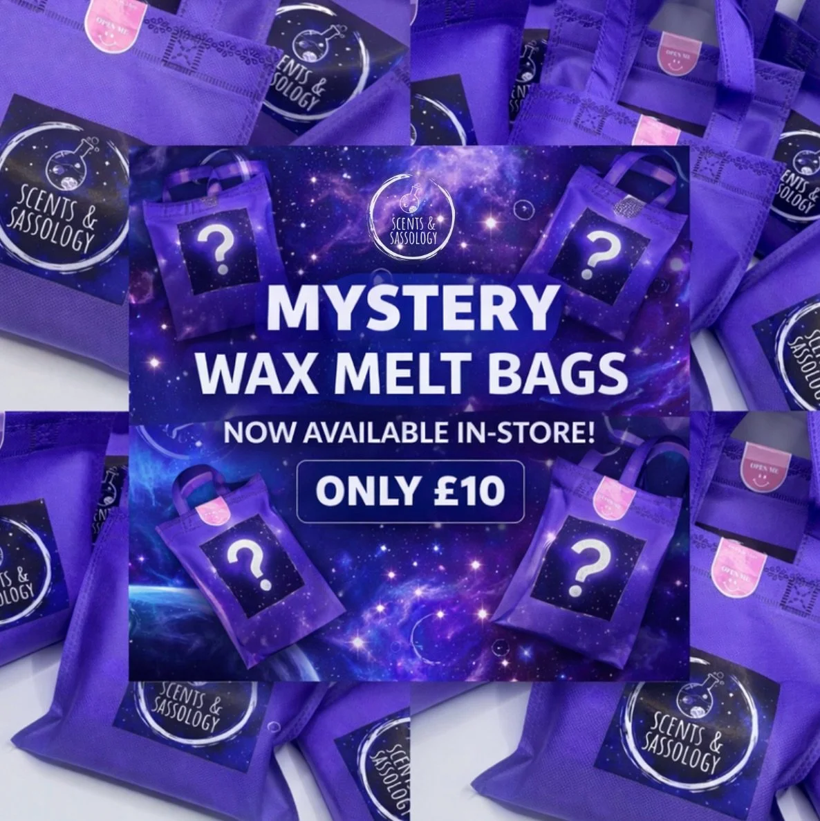 🛍️MYSTERY WAX MELT BAG🛍️ (back by popular demand) 
A little bag of fragrance magic&hellip; but you won&rsquo;t know what you&rsquo;re getting until you open it.

Each mystery bag is packed with a selection of our premium, hand-poured wax melts &mda