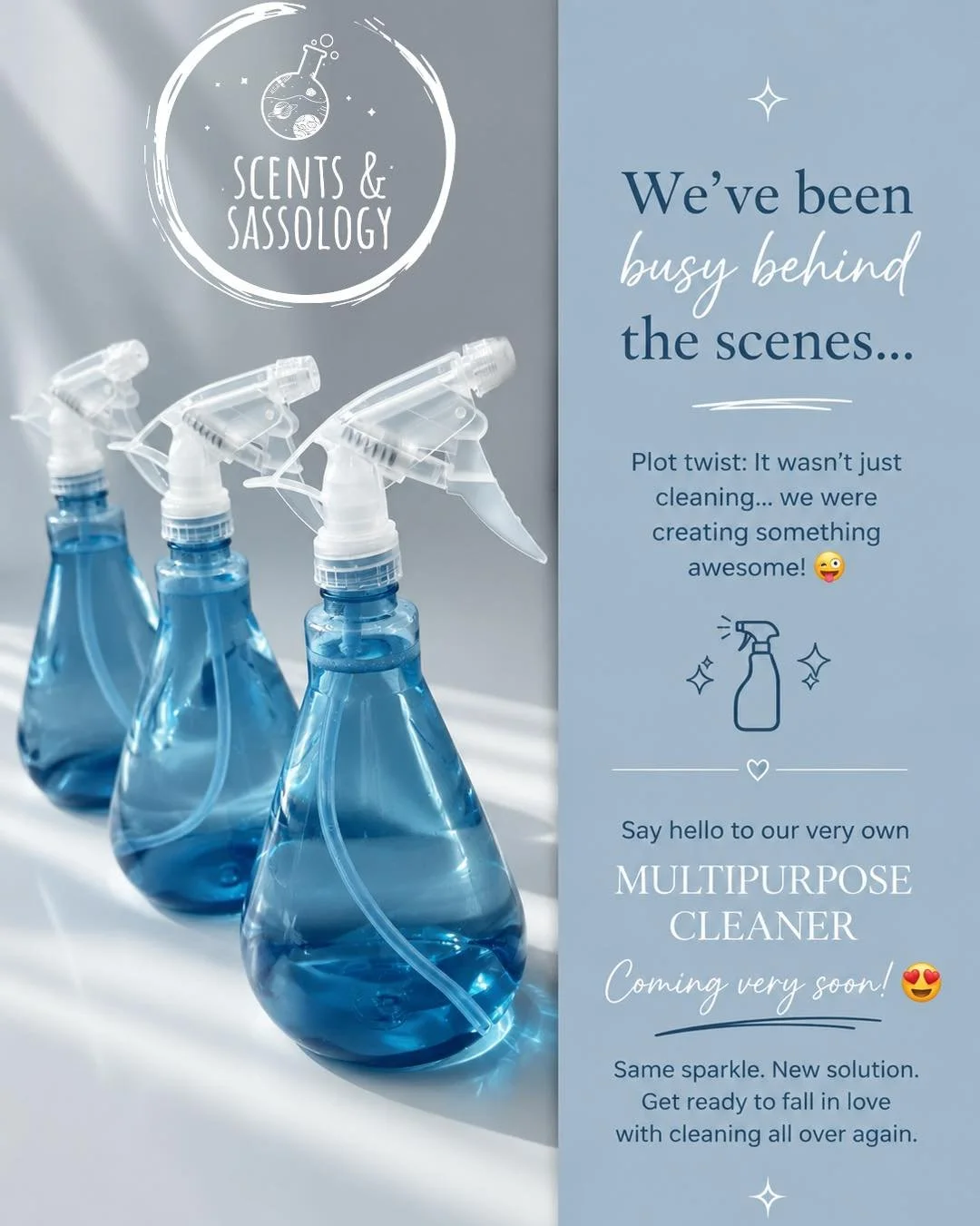 🚨 COMING SOON&hellip; 🚨

We&rsquo;ve been a little quiet lately&hellip; but don&rsquo;t worry, we haven&rsquo;t been sitting around polishing spray bottles all day! 😜

Behind the scenes, we&rsquo;ve been mixing, testing, tweaking, and maybe creati