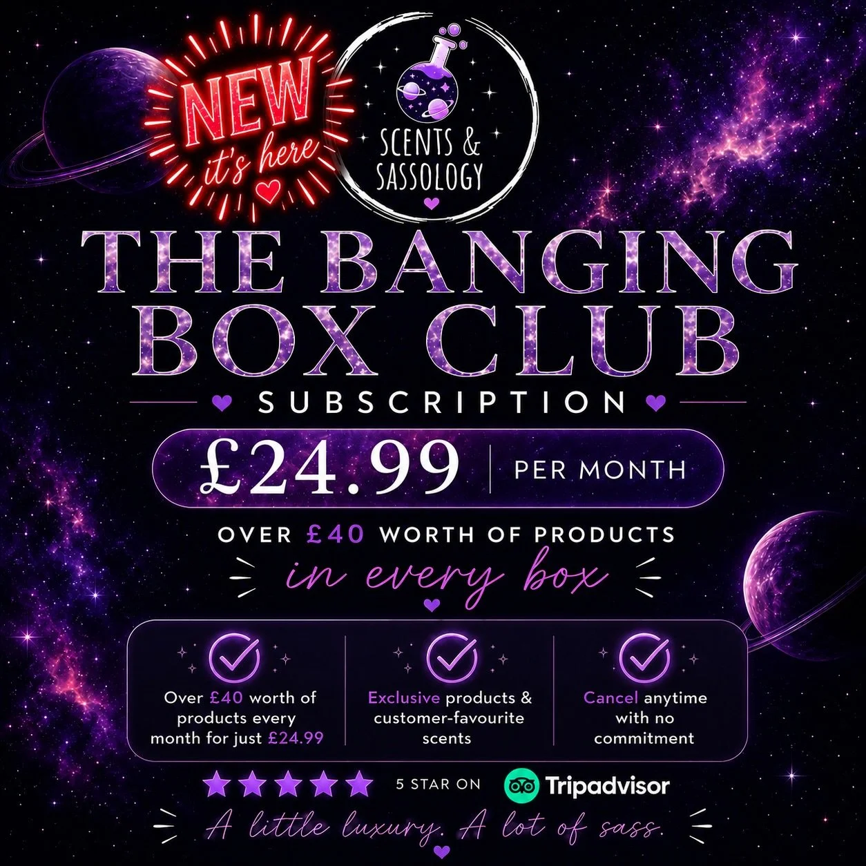 YOU ASKED SOOOOO&hellip; IT&rsquo;S HERE!
THE BANGING BOX CLUB SUBSCRIPTION💜
ONLY &pound;24.99 per month! 
OVER &pound;40 worth of products in every box*

If you love surprises, luxury fragrances and incredible value, The Banging Box Club is for you