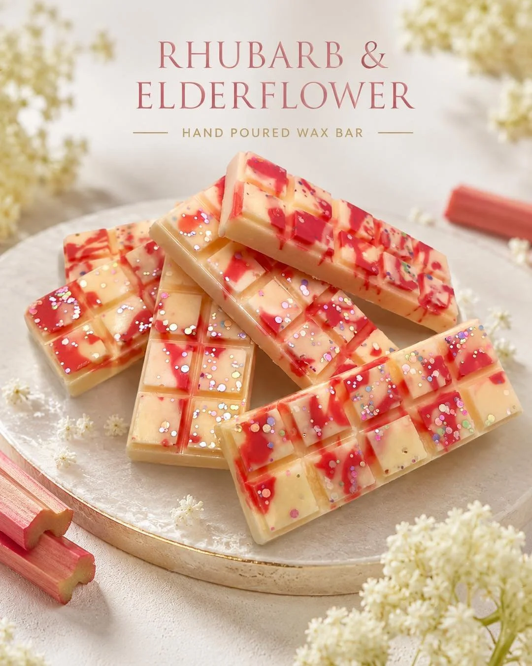 ✨ NEW SCENT ALERT ✨

Introducing our brand new Rhubarb &amp; Elderflower Wax Bar 🌸🍃

A beautifully balanced fragrance where the crisp, tangy sweetness of fresh rhubarb meets the delicate floral notes of elderflower. Fresh, uplifting, and perfect fo