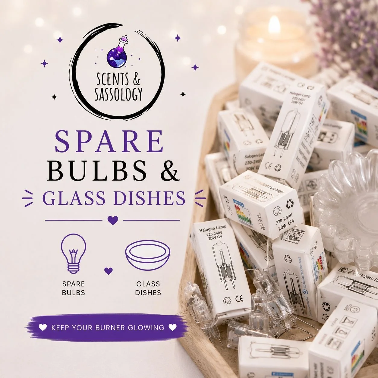 Spare Bulbs and Glass Dishes