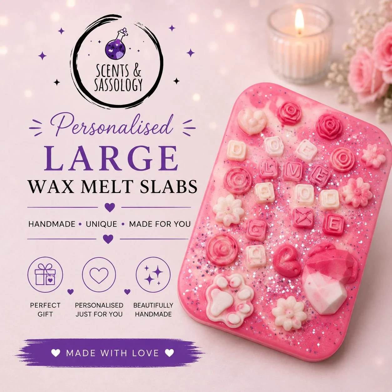 Personalised Large Wax Melt Slabs