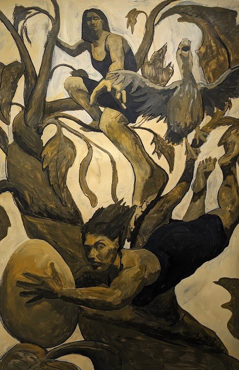 TheEggAndTheGoose_AbbigaylePoirier_SP23_MixedMediaOnPaper_3x4.5ft.jpg