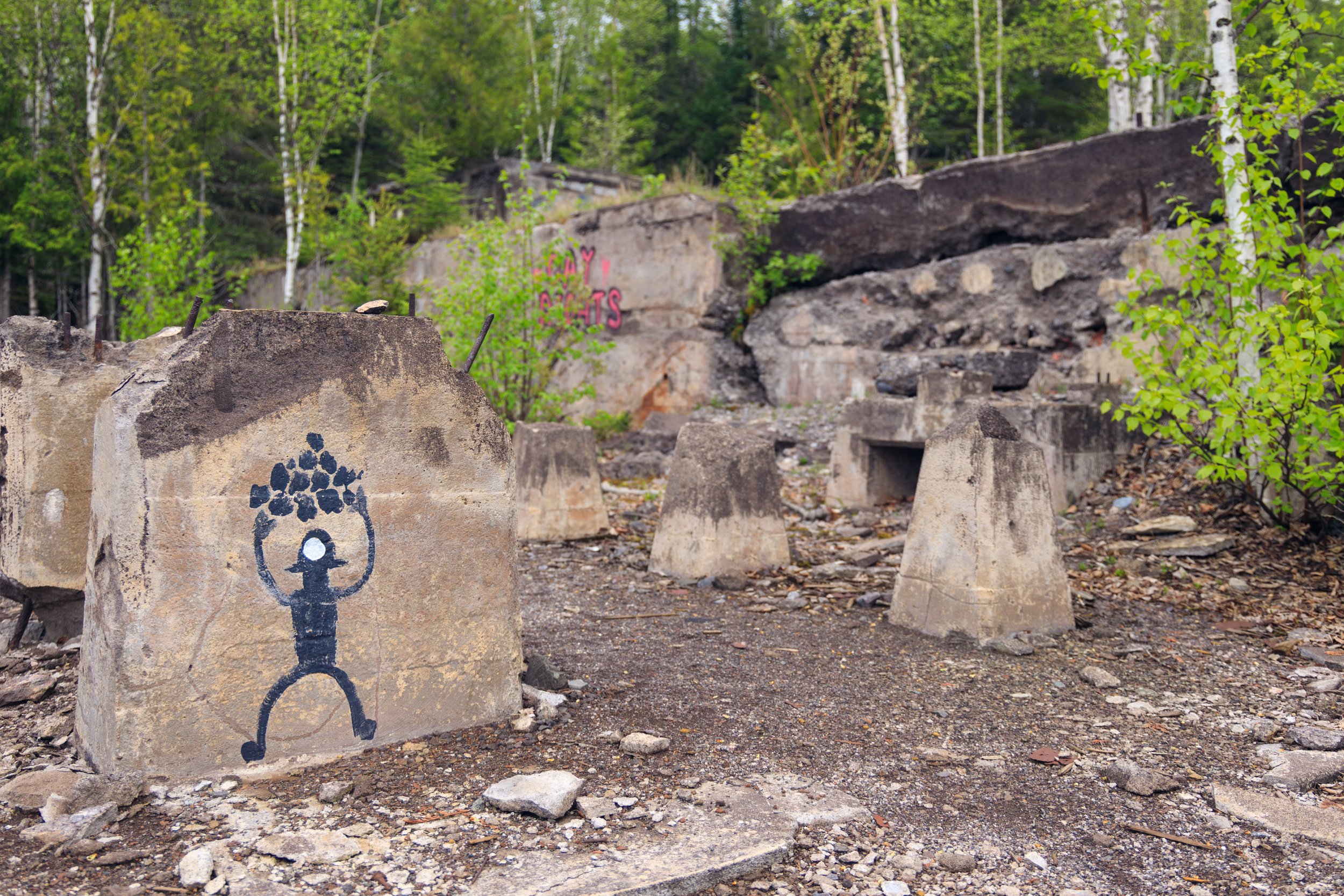 Ruins along the shoreline in Gay, Michigan
