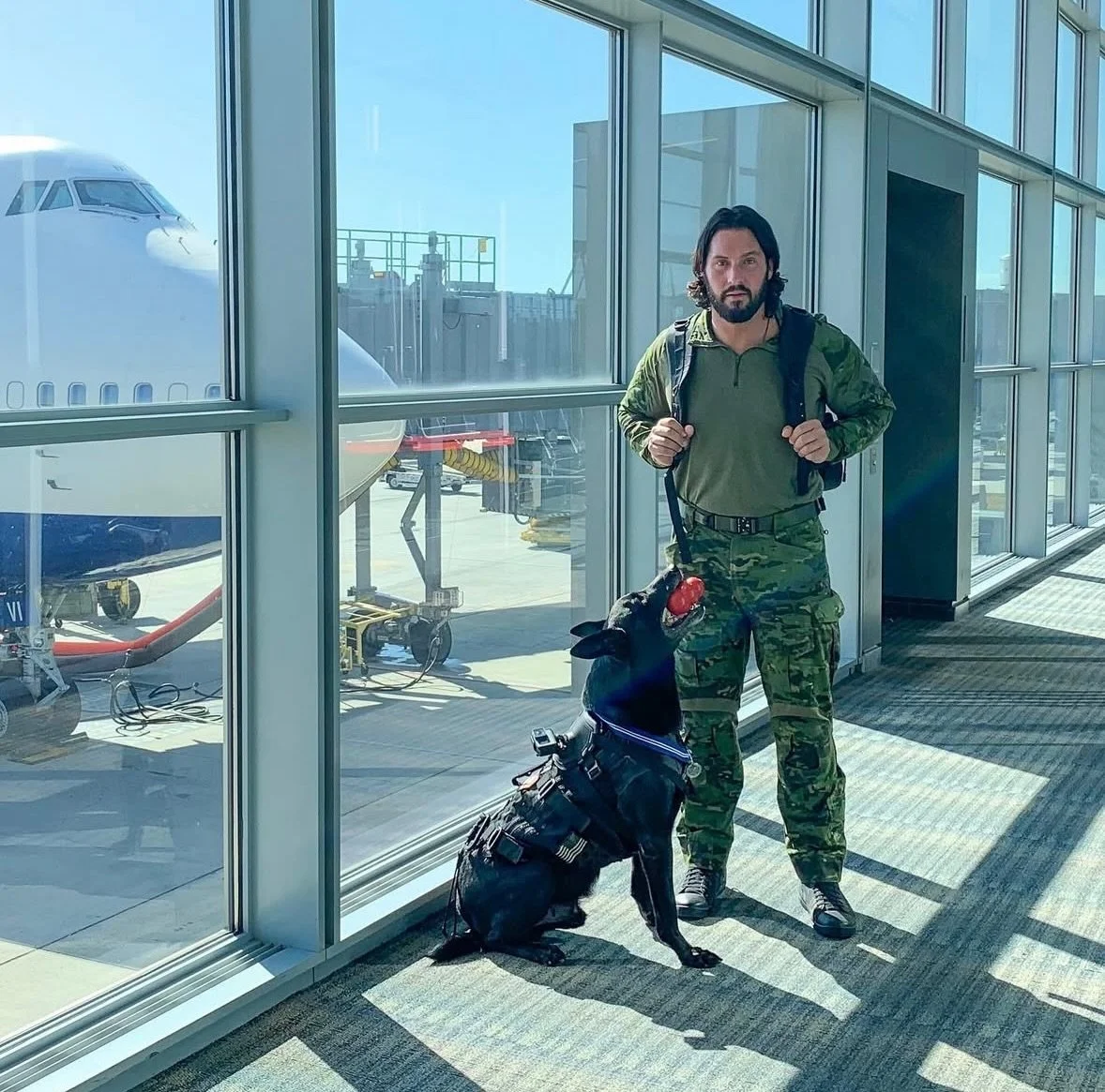 Every time we fly we&rsquo;re reminded of all the flights we took with this guy and his KONG ✈️ #tbt